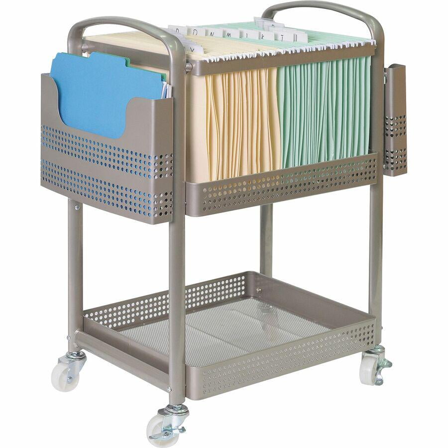 Lorell Mobile File Cart - 12.5" Length x 22.4" Width x 25.3" Height - Metal Frame - Champagne Gold - 1 Each - Image 3