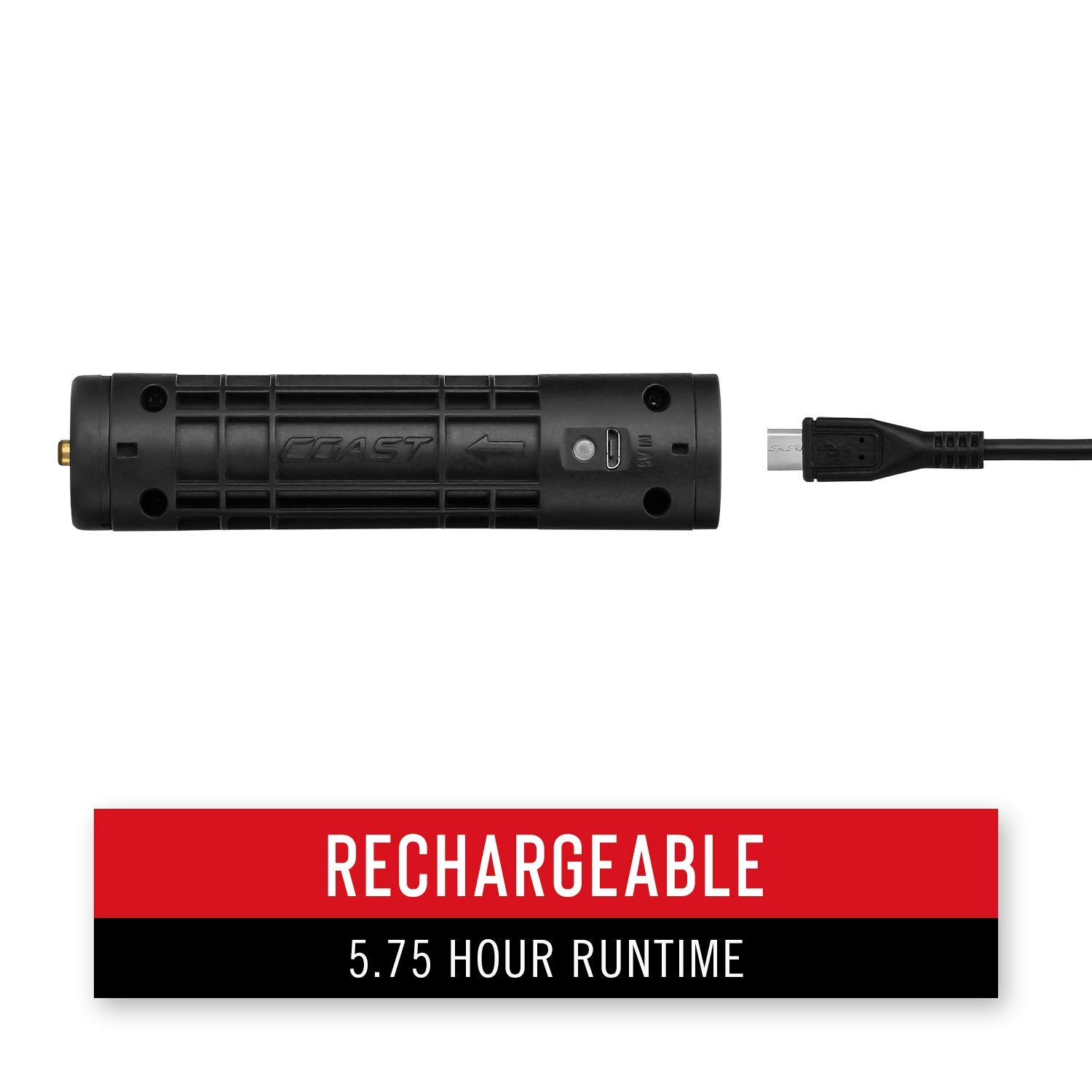 Coast CST-20520 Polyester 600R 530 lm Rechargeable Waterproof LED Flashlight, Green - Image 2