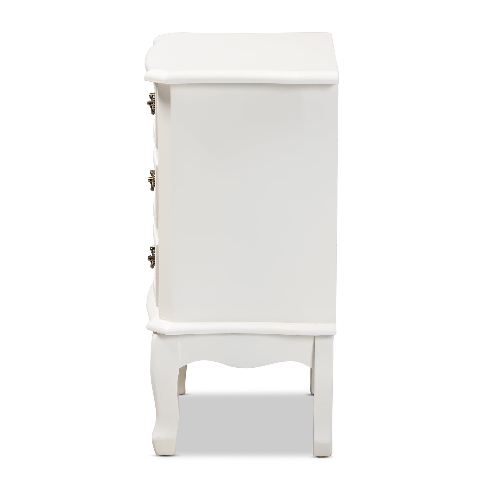 Baxton Studio Gabrielle Traditional French Country Provincial White-Finished 3-Drawer Wood End Table - Image 6