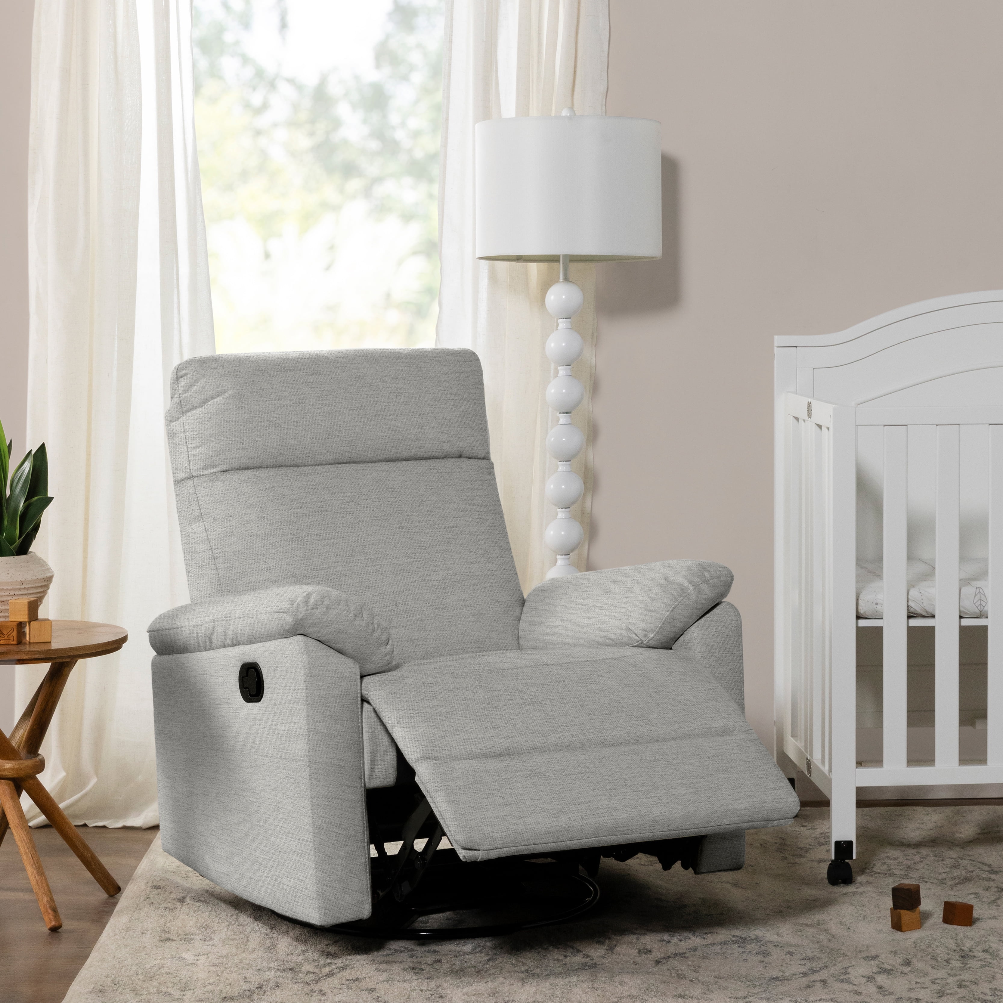 DaVinci Suzy Swivel Glider Recliner Chair, Frost Grey - Image 5