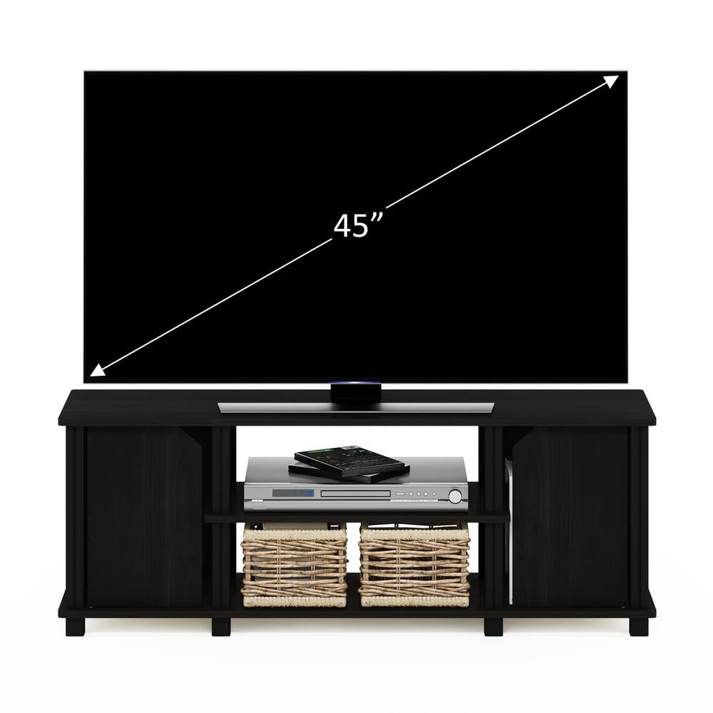 Furinno Brahms TV Stand with Shelves and Storage, Espresso/Black - Image 5