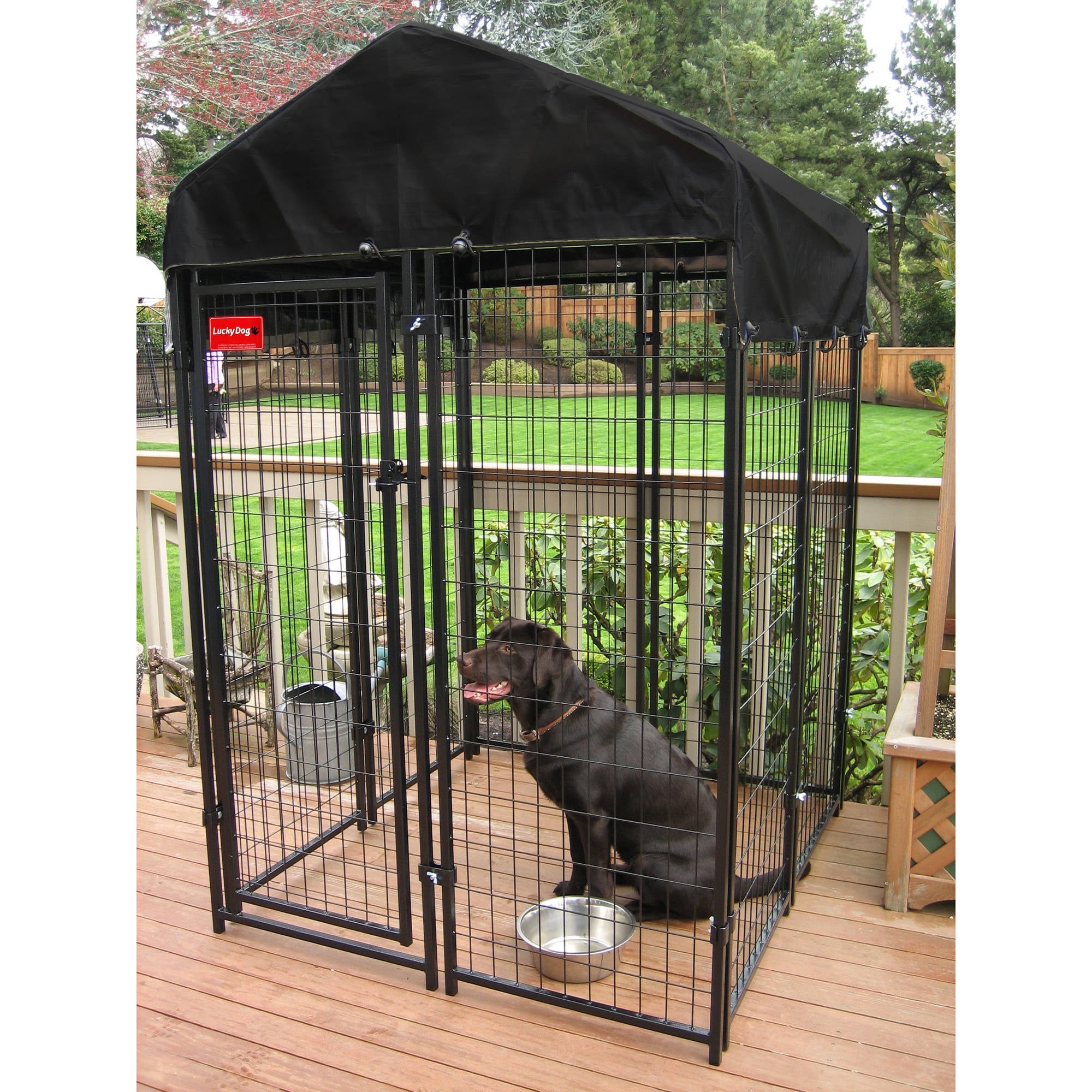 Lucky Dog Uptown Welded Wire Dog Kennel w/ Cover, 6'H x 4'W x 4'L - Image 2