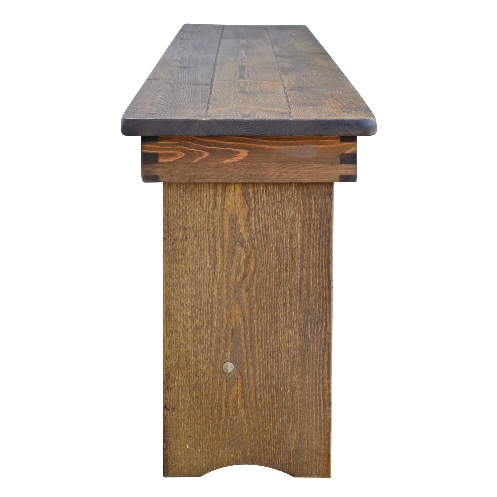 96 inch x 12 inch Farmhouse Pine Wood Rectangle Folding Bench - Rustic - Image 3