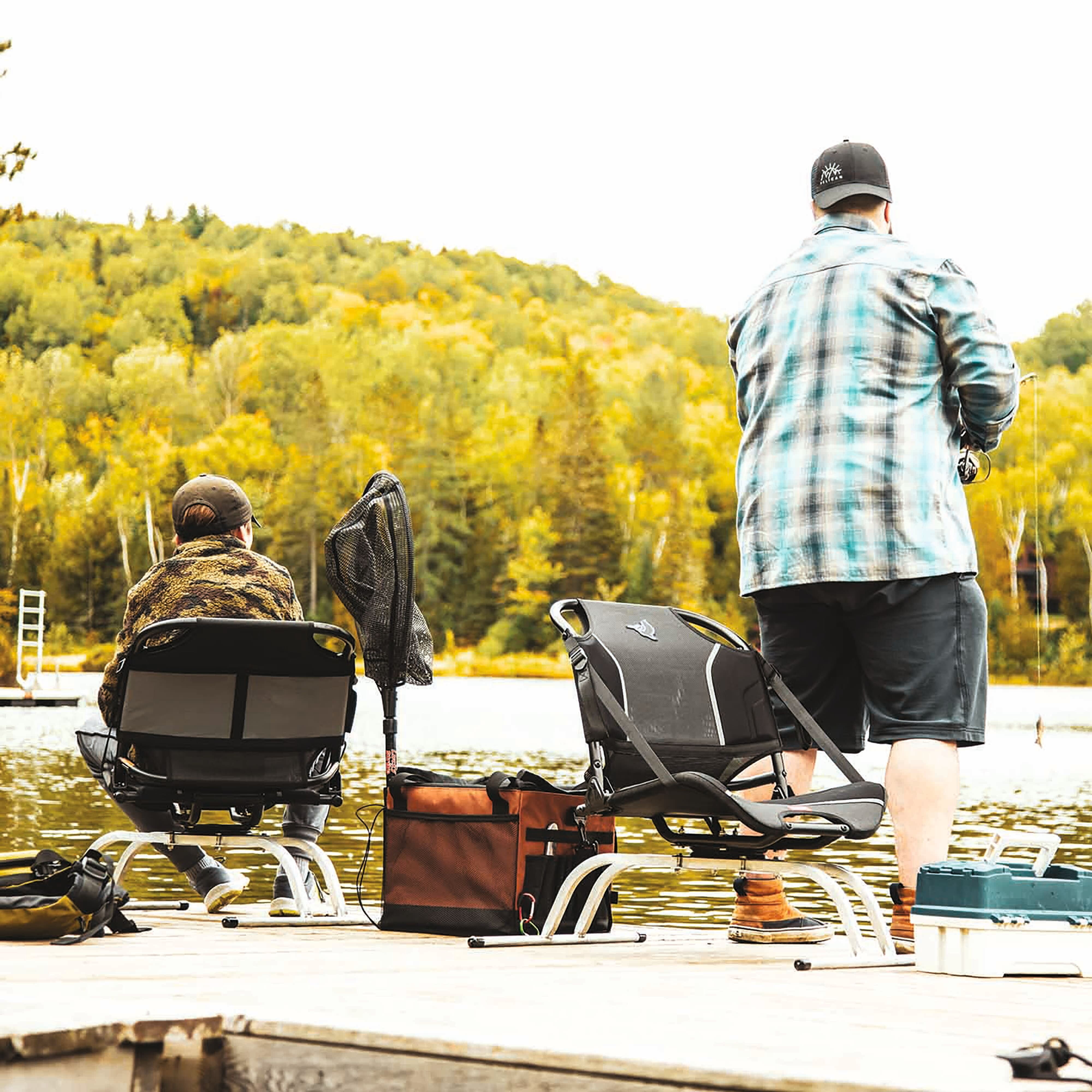 Pelican Ergo360 Swivel Boat Seat - Premium Fishing Seat - Adjustable Backrest - Bass Raider Compatible - Black - Image 3