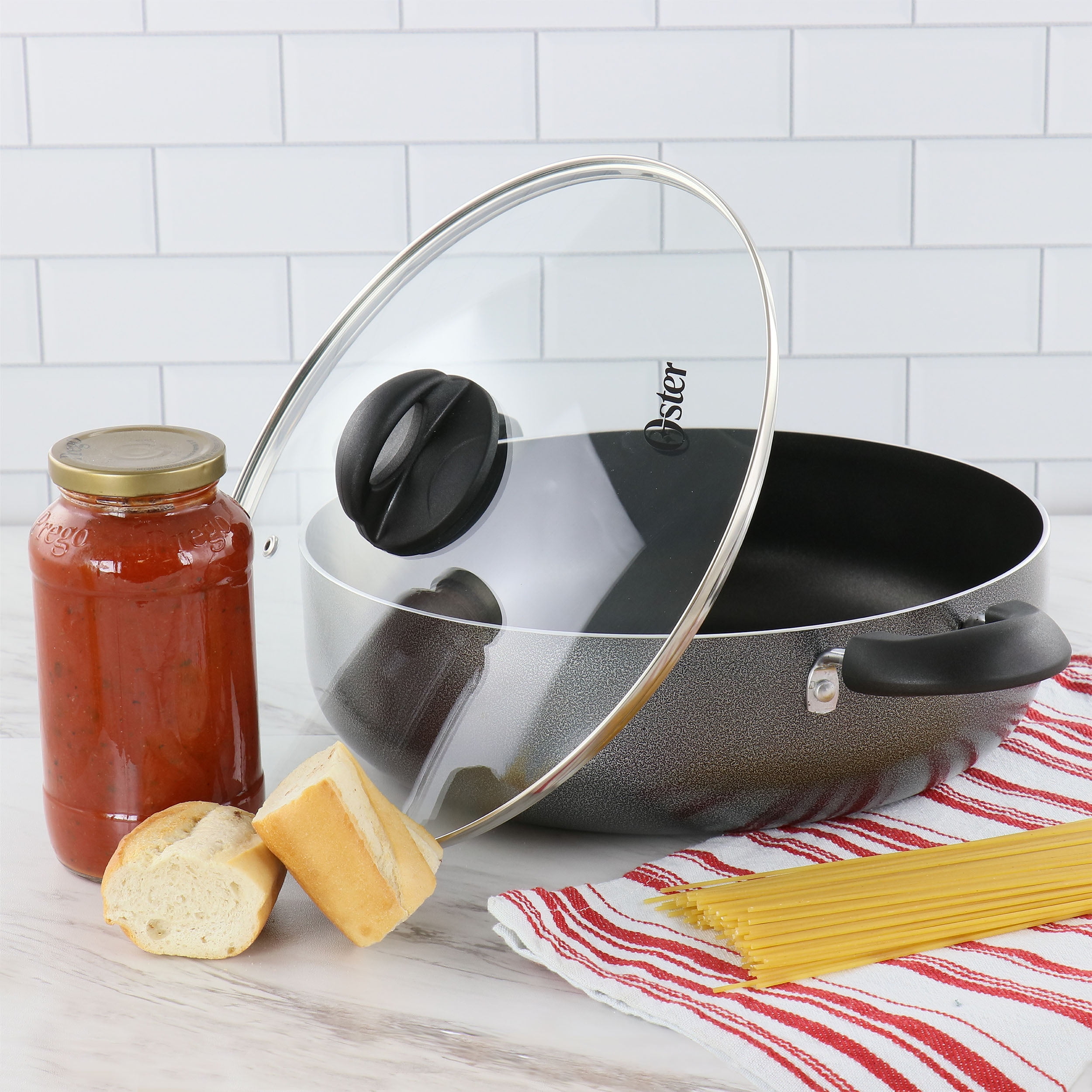 Oster 6 Qt Nonstick Aluminum Everyday Pan in Grey - Image 3