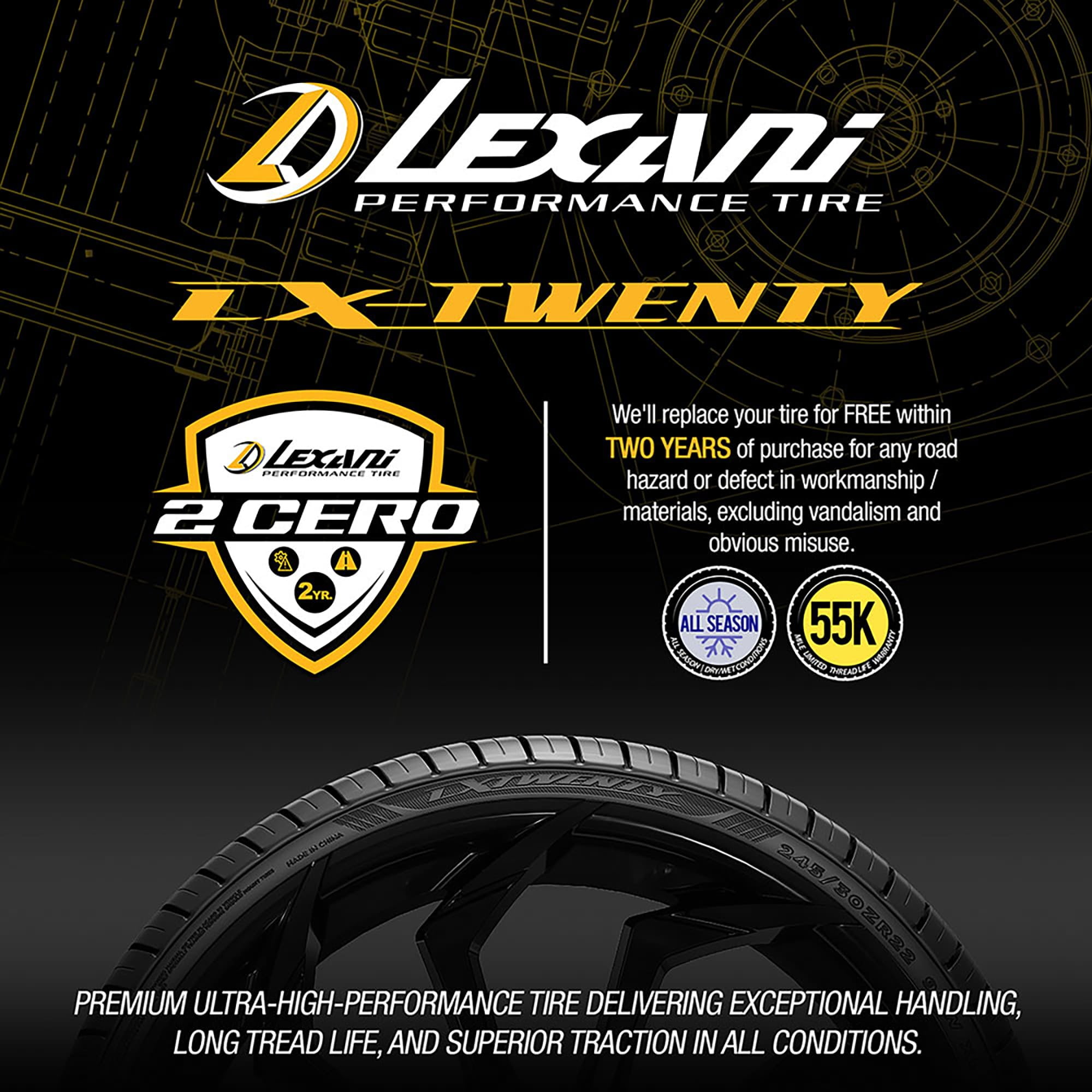 Lexani LX-Twenty Performance 265/40R22 106W XL Passenger Tire - Image 3