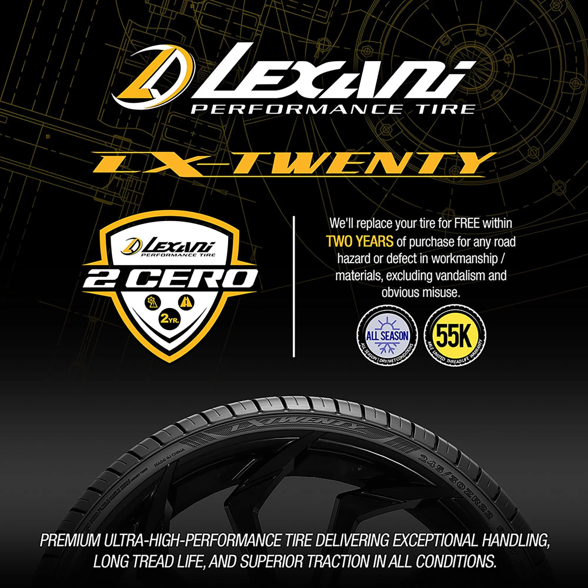 Lexani LX-Twenty Performance 235/40R19 96W XL Passenger Tire - Image 4