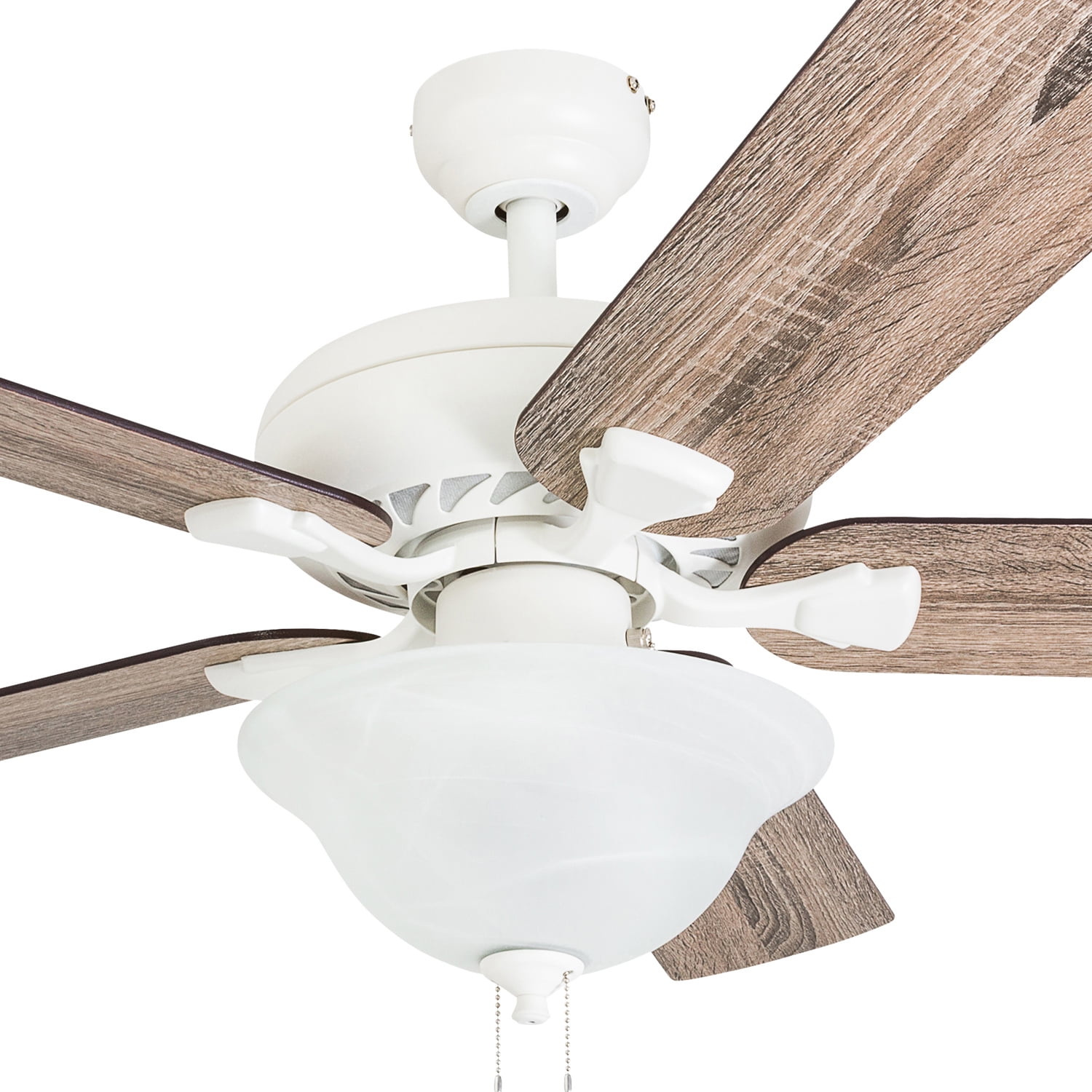 Prominence Home 50673-35 Elm Creek Farmhouse 52-Inch Canary White Indoor Ceiling Fan, LED Bowl Light with Barnwood/Tumbleweed Blades - Image 3