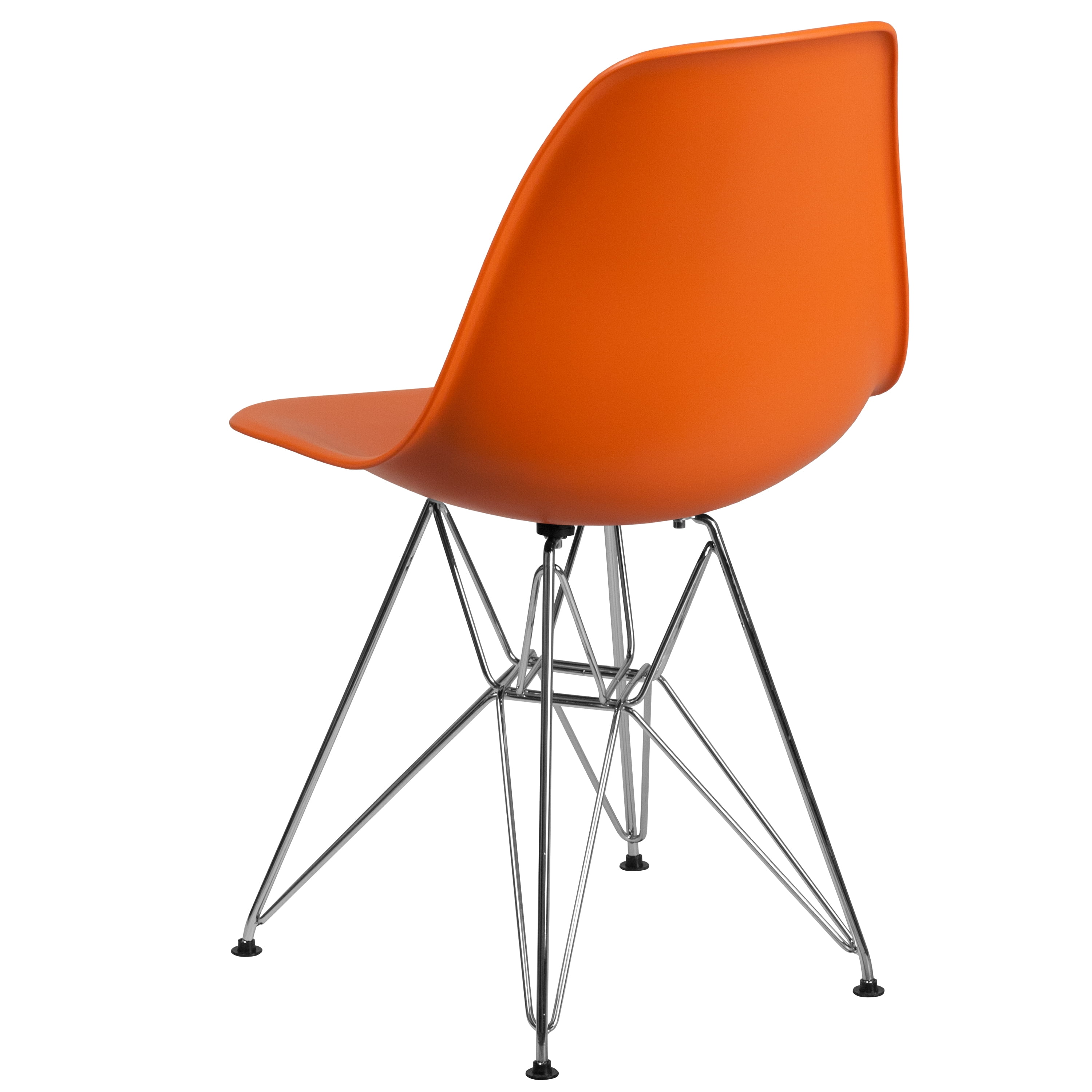 Flash Furniture 2 Pk. Elon Series Orange Plastic Chair with Chrome Base - Image 8