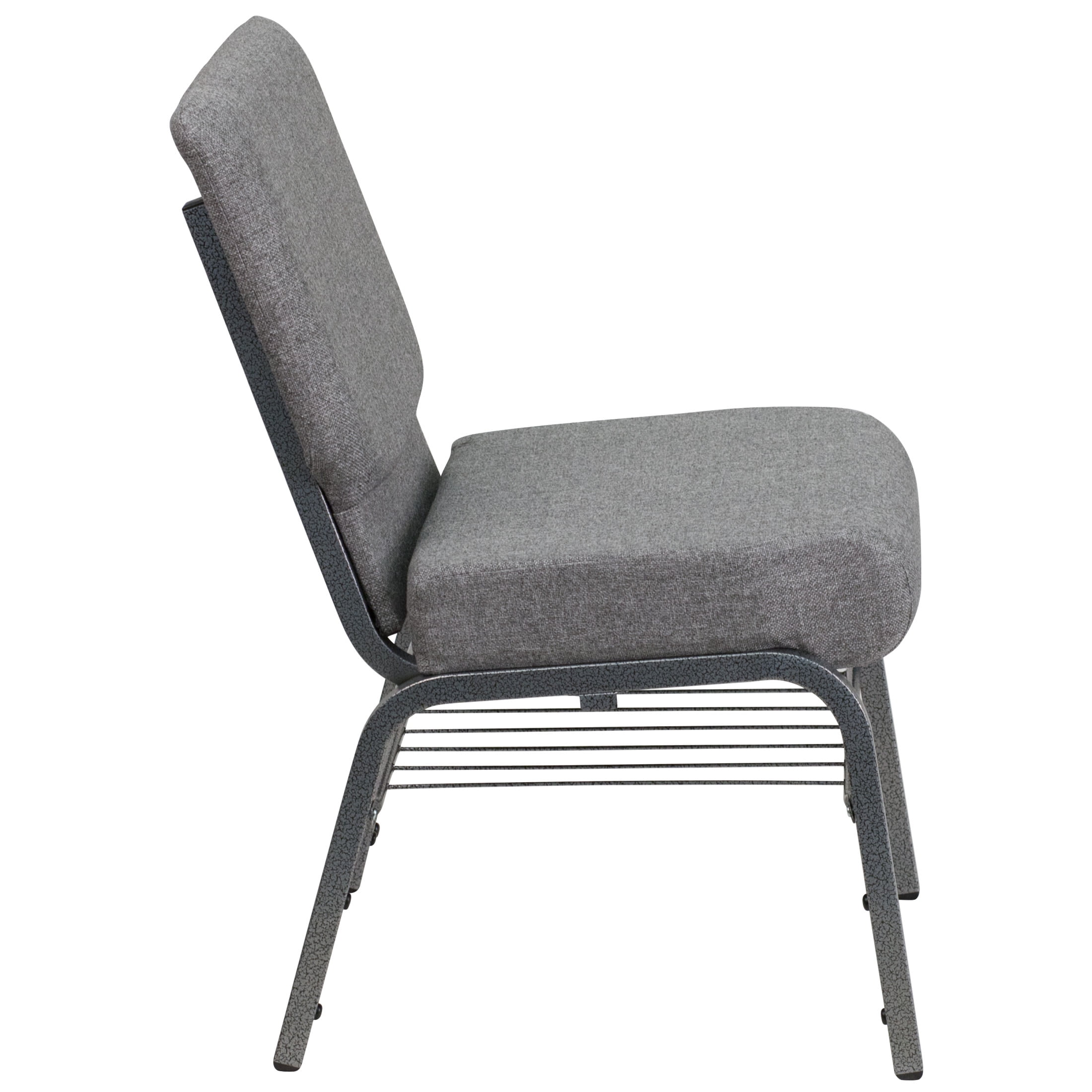 Flash Furniture Hercules Series 21"W Upholstered Adult Church Chair with Book Rack, Gray - Image 8