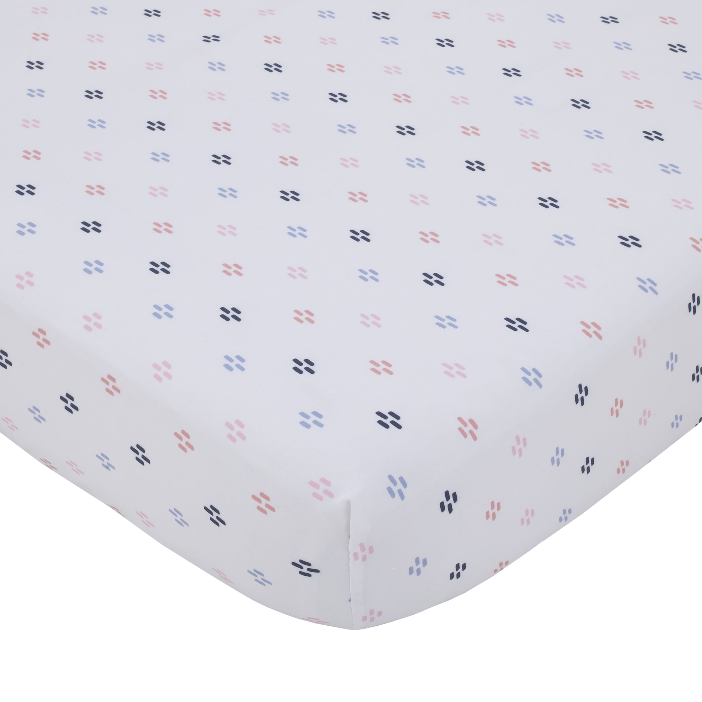 Little Love by NoJo Pink Starburst 3 Piece Crib Bedding Set - Comforter, Fitted Crib Sheet, Dust Ruffle - Pink and White Starburst, Infant Girl - Image 3