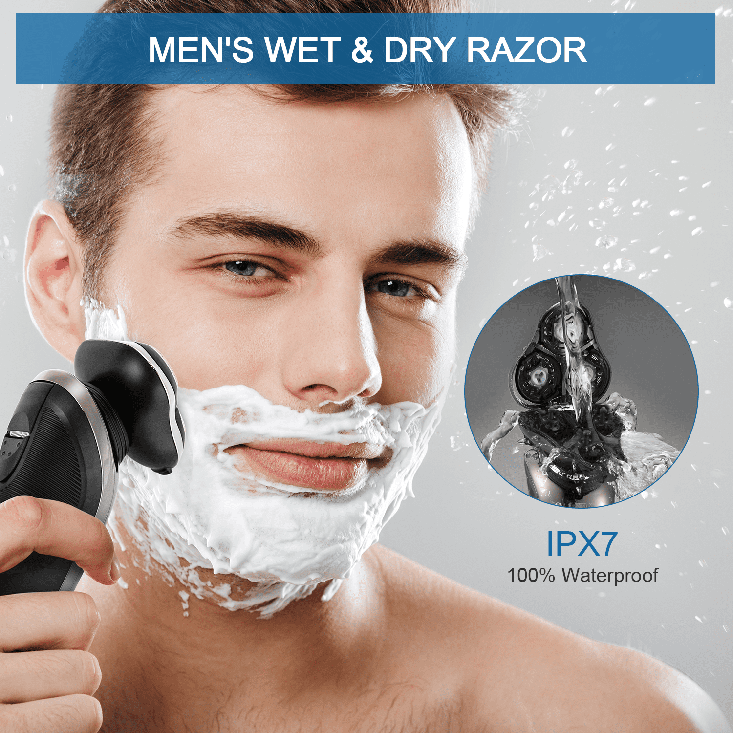 Moosoo Electric Shaver with Clean Station Wet Dry Waterproof Mens Razor - Image 5