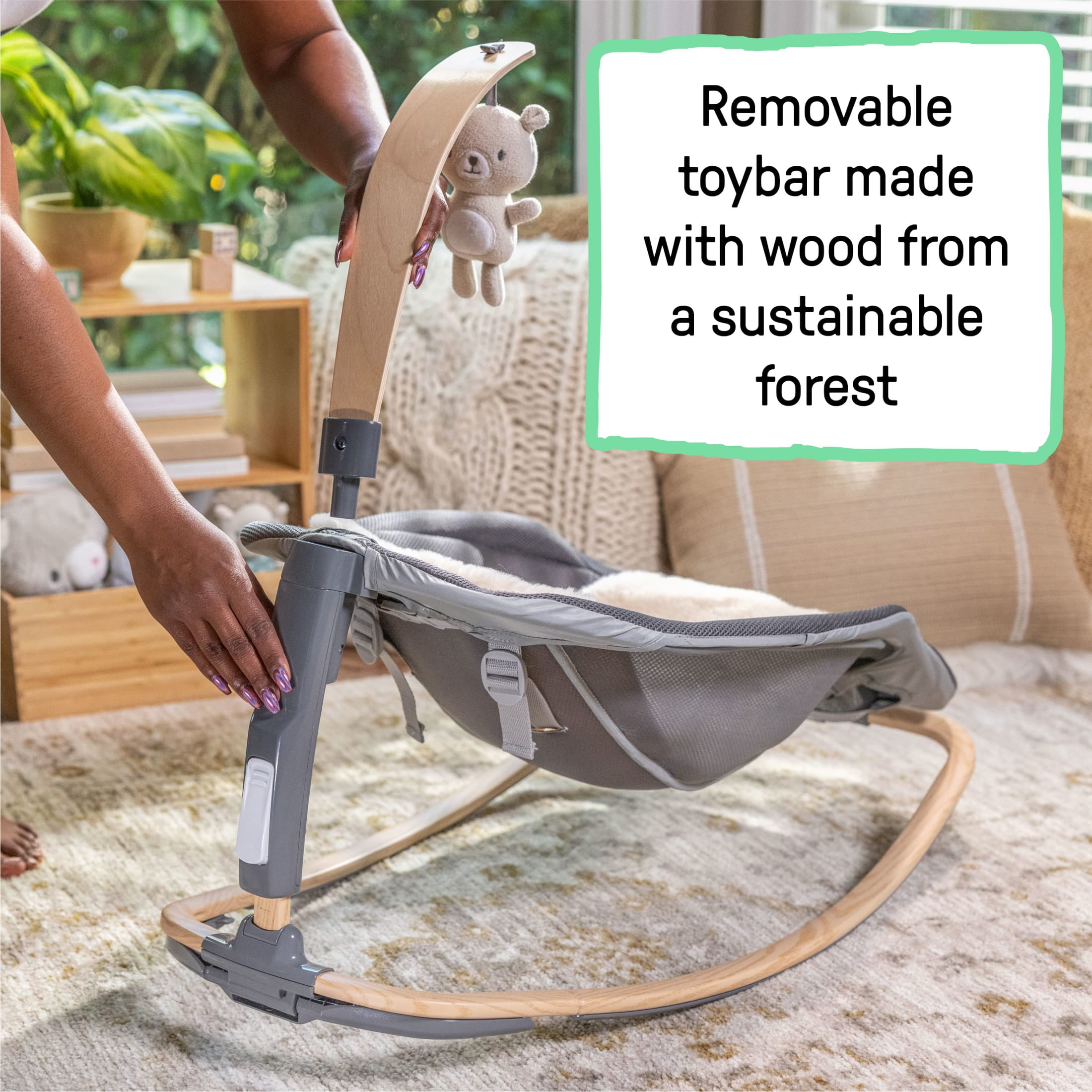 Ingenuity Every Season Rocking Seat - For Ages 0-30 Months, Unisex - Grey - Image 8