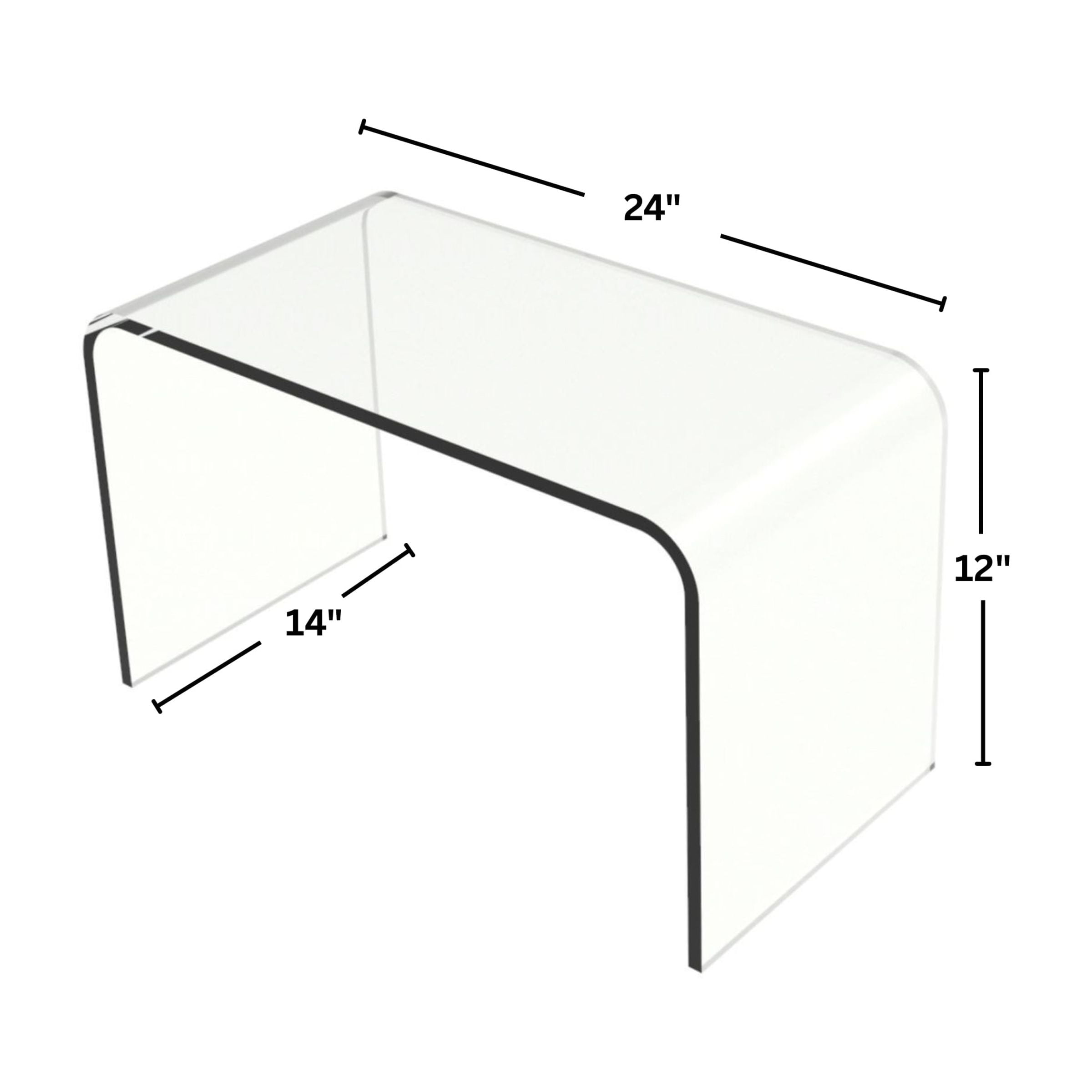 Lavish Home Acrylic Side Table, Multipurpose C Shaped End Table, Laptop Lap Desk, Modern Acrylic Furniture for Living Room, Bedroom and Office - Image 11