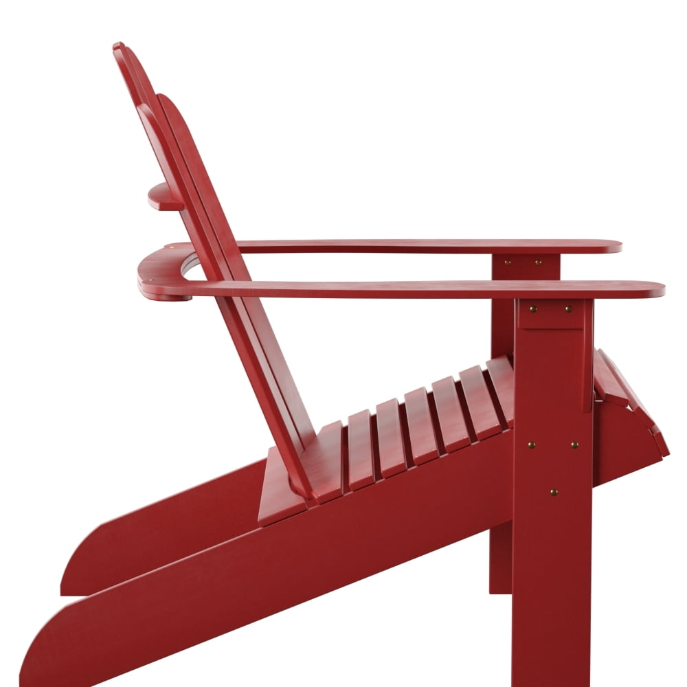 Linon Comfort Back Acacia Wood Adirondack Chair, Red Finish - Image 4