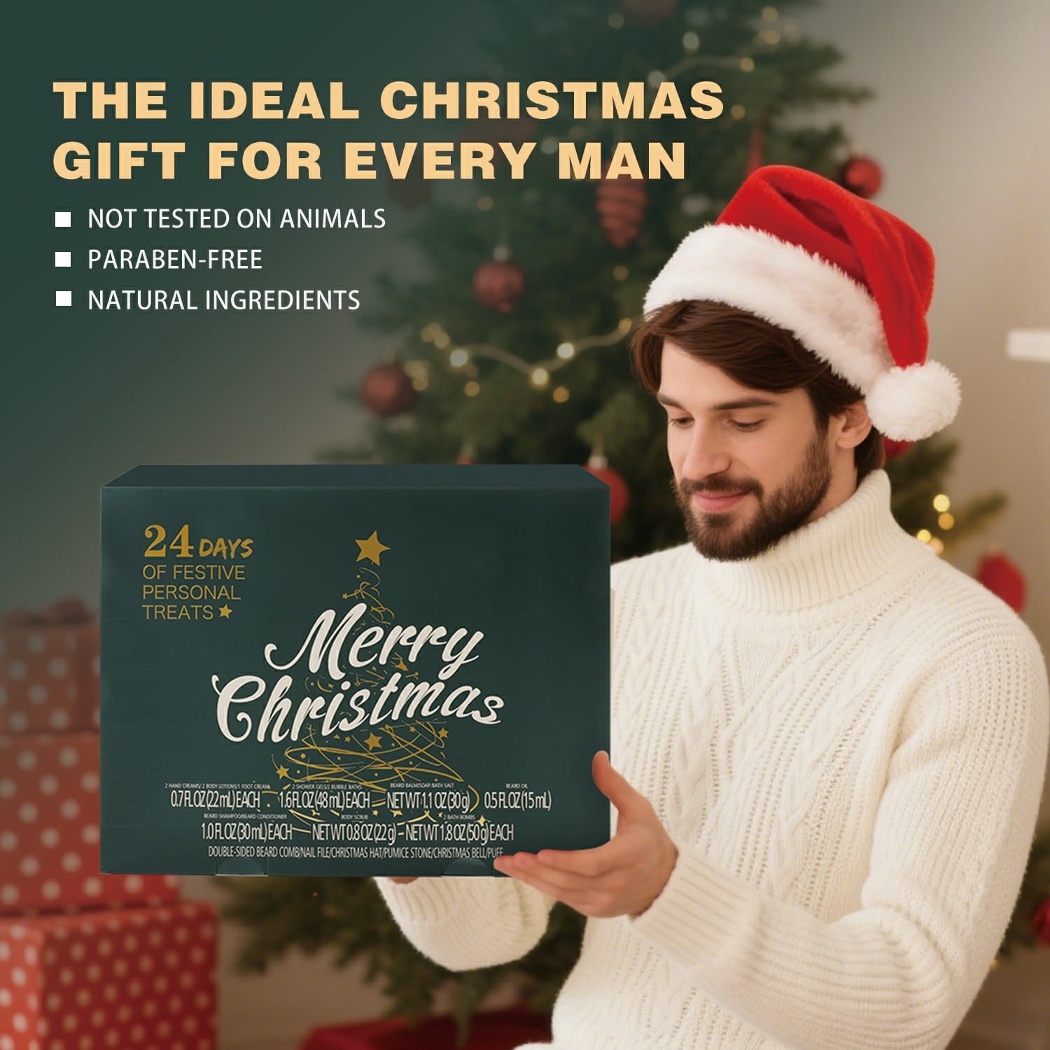 Body & Earth Valentine's Day Advent Calendar 2025 for Men Christmas Surprise Gifts - Beard Grooming & Skin Care Gift Sets for Xmas Gift Idea - Image 7