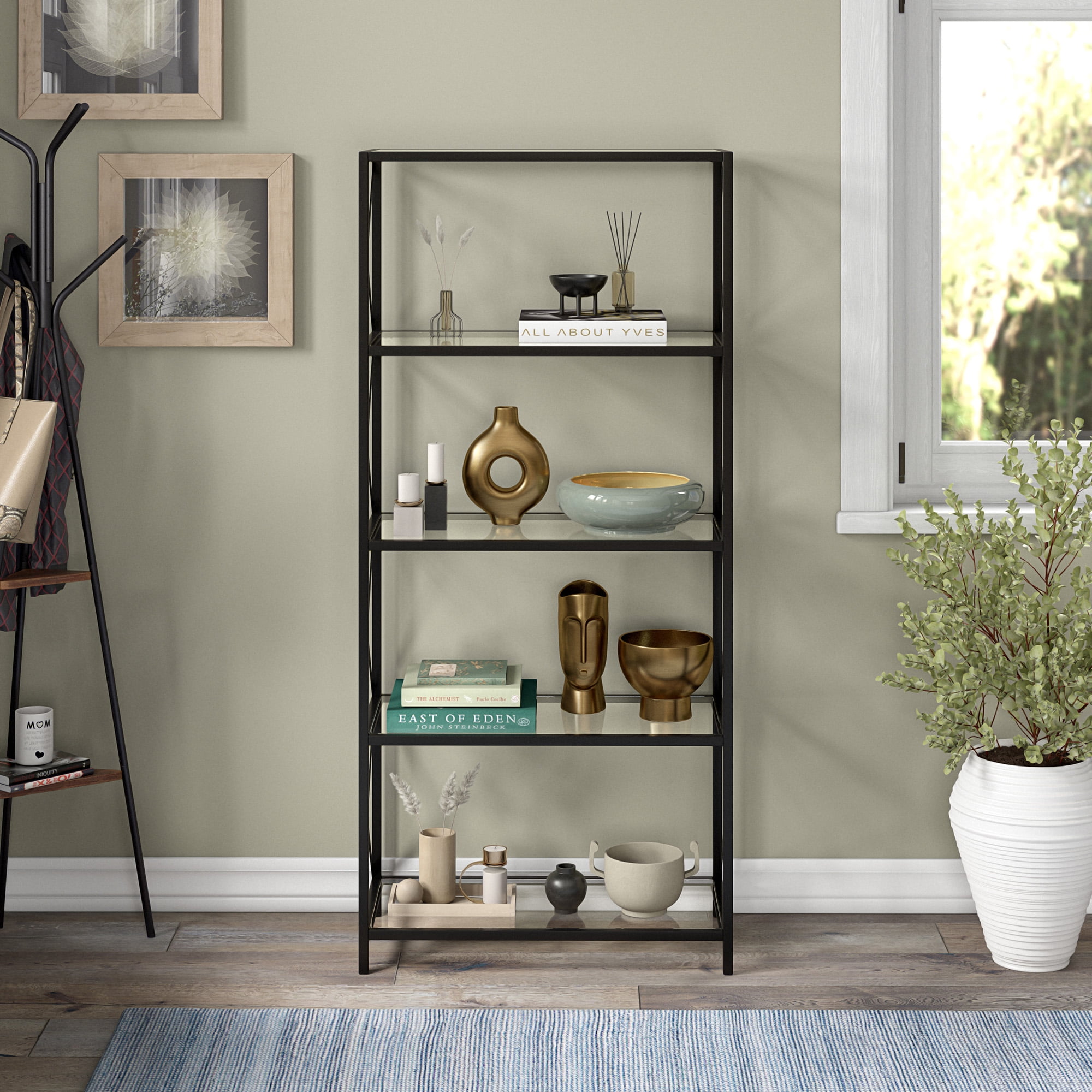Evelyn&Zoe Celine 30" Wide Rectangular Bookcase, Blackened Bronze - Image 4