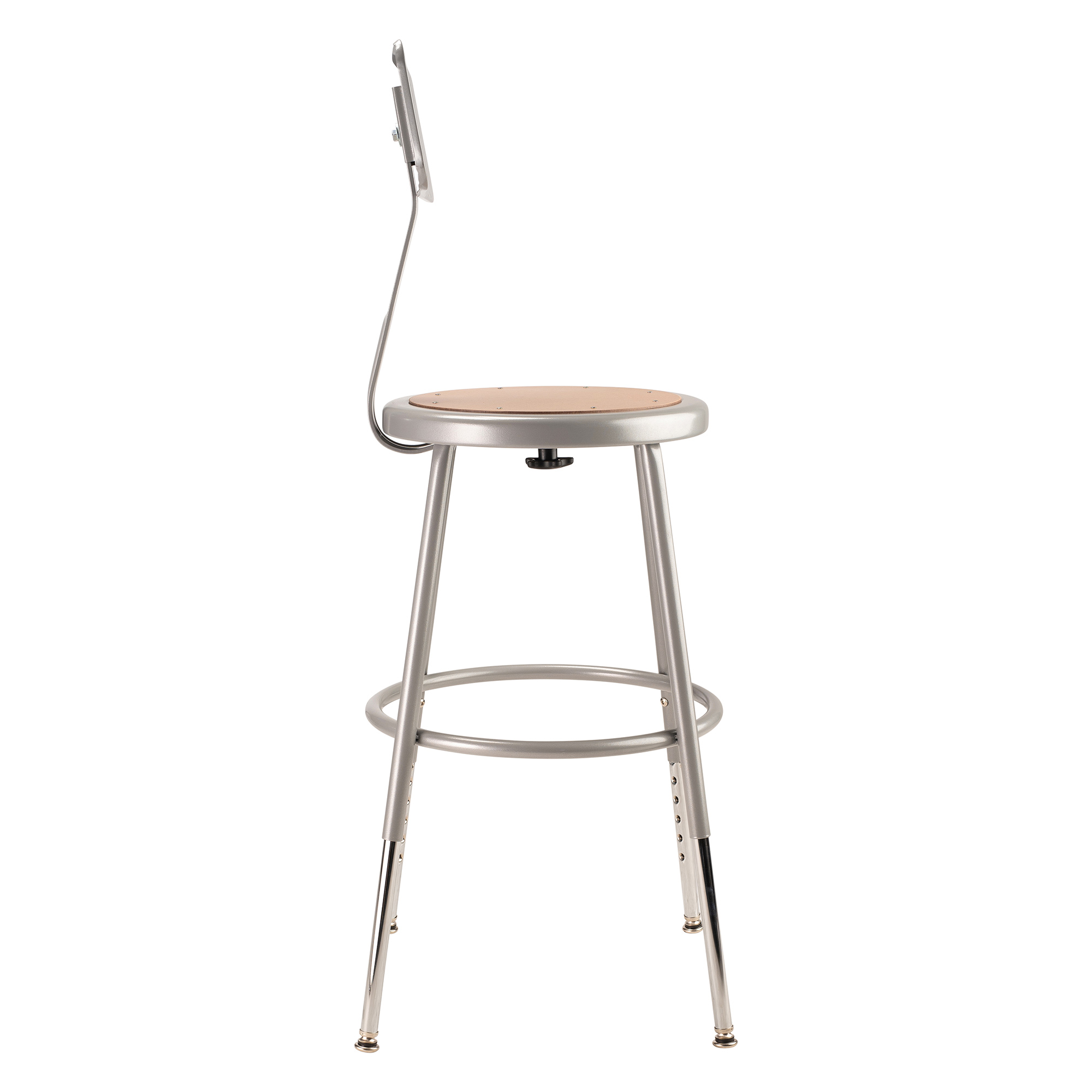 STOOL STEEL ADJUSTABLE HEIGHT W/BACKREST 19-27H - Image 5