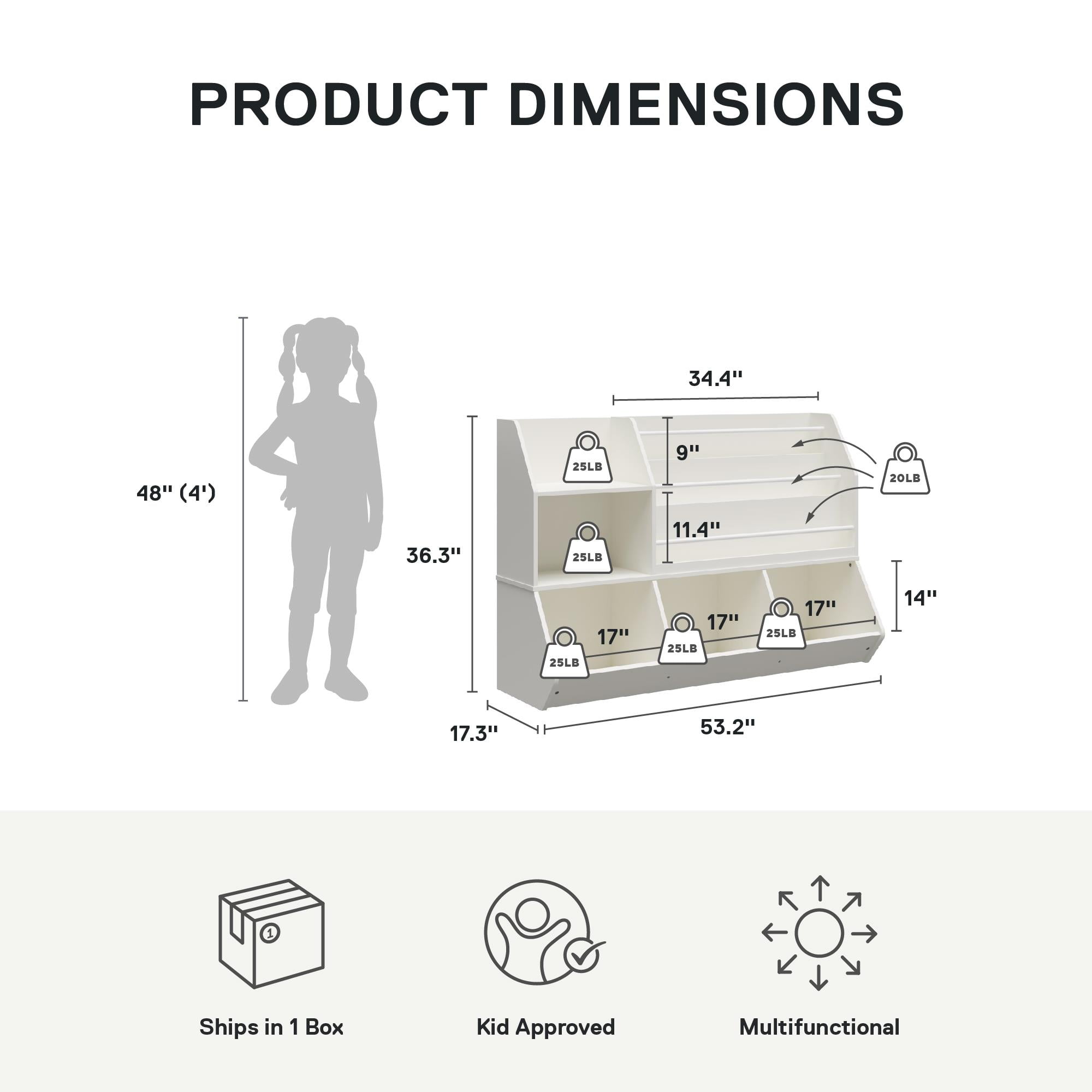 Ameriwood Home Tyler Kids Extra Large Book and Toy Storage Organizer, White - Image 2