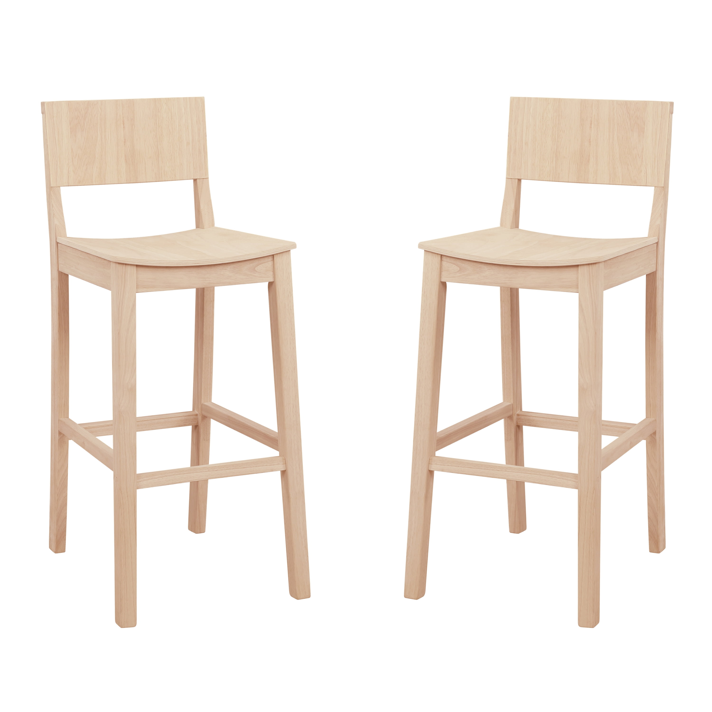 Linon Darcy 30" Indoor Wood Bar Stool, Set of 2, Unfinished - Image 4