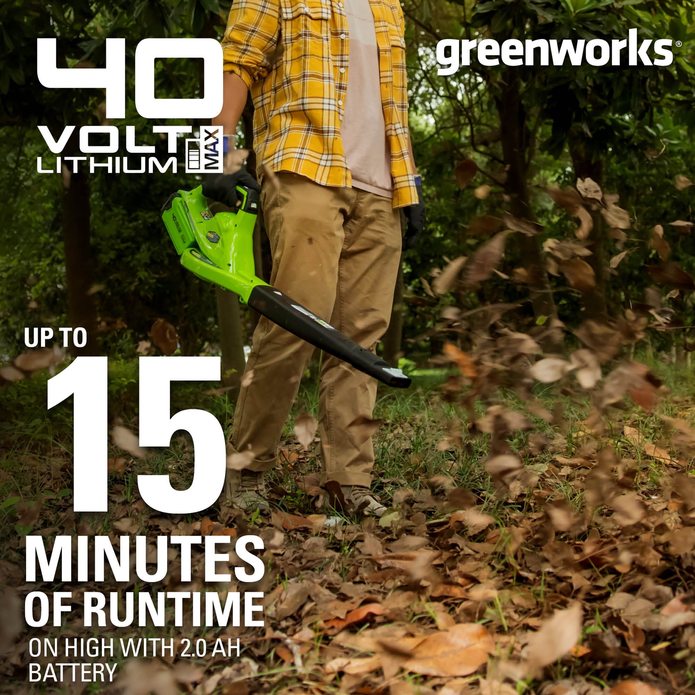 Greenworks 40V 135 CFM Cordless Leaf Blower/Sweeper, Battery Not Included 24282 - Image 9