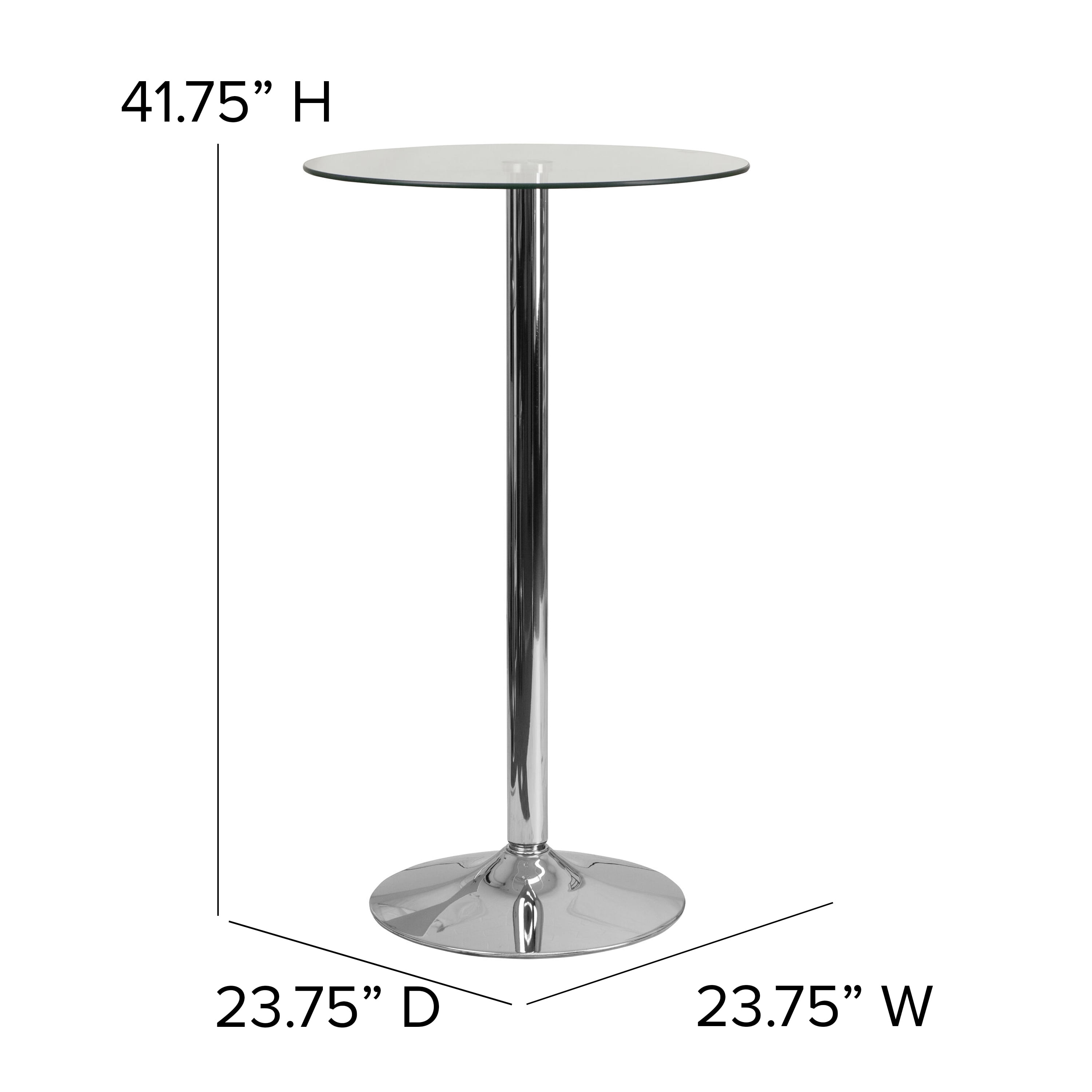 Flash Furniture 23.75'' Round Glass Table with 41.75''H Chrome Base - Image 2