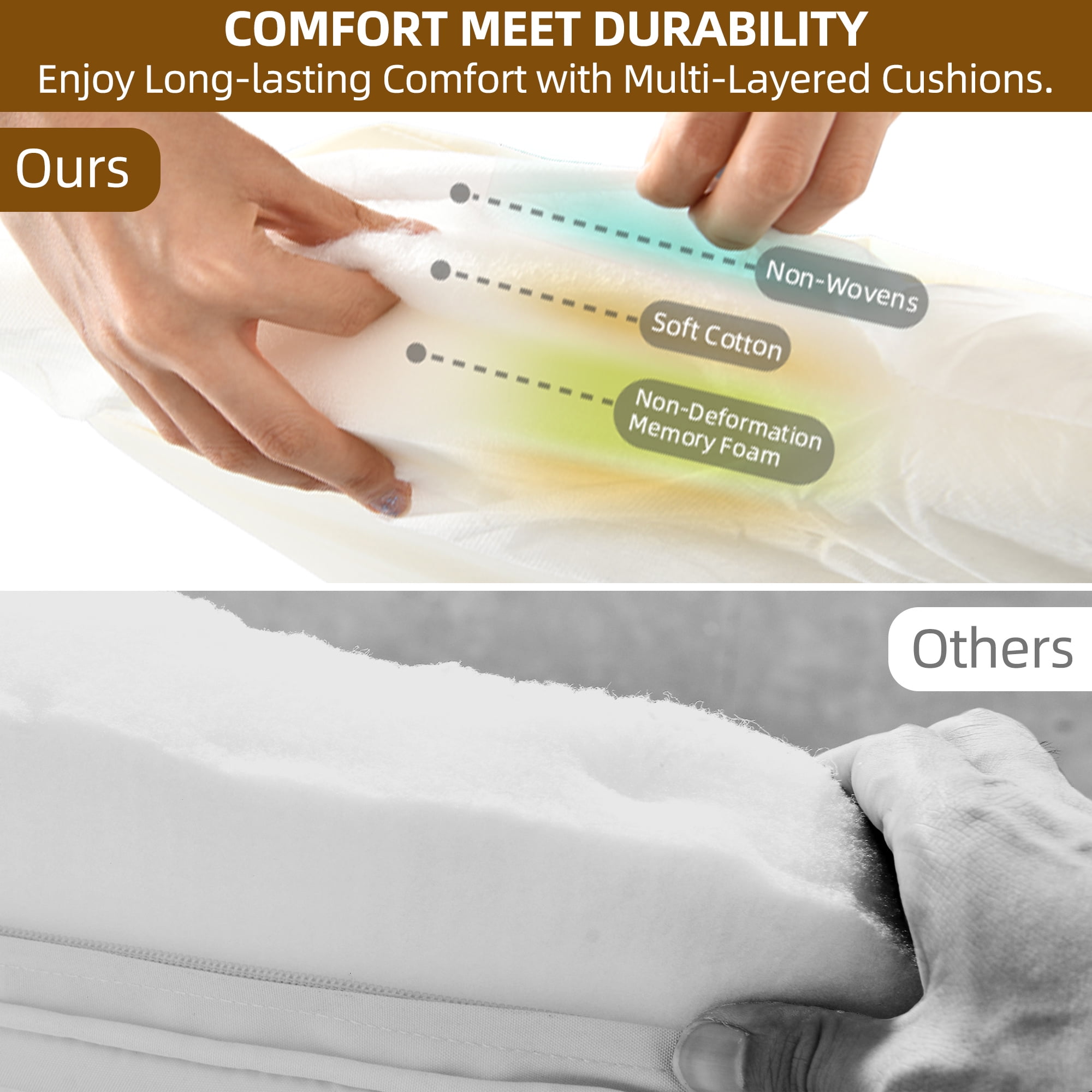 Dextrus 3-Piece Outdoor Patio Furniture Wicker Bistro Set, With 2 Chairs and Coffee Table,Cushions and Lumbar Pillows-Beige - Image 11