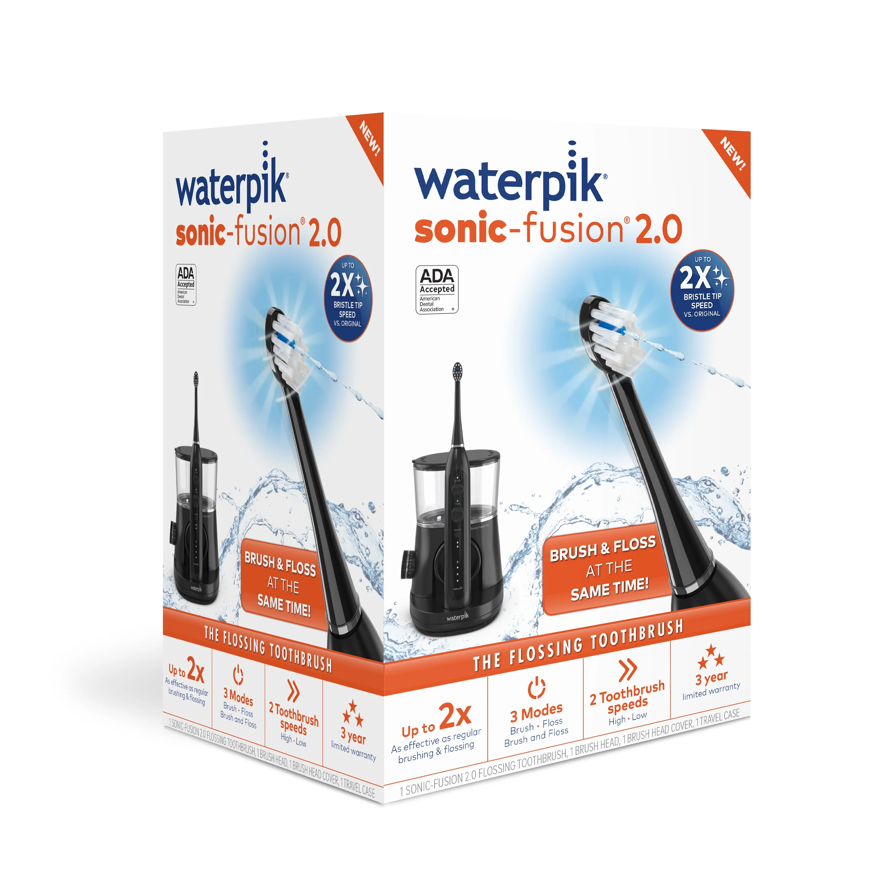 Waterpik Sonic-Fusion 2.0 Flossing Toothbrush, Electric Toothbrush & Water Flosser Combo, Black - Image 5