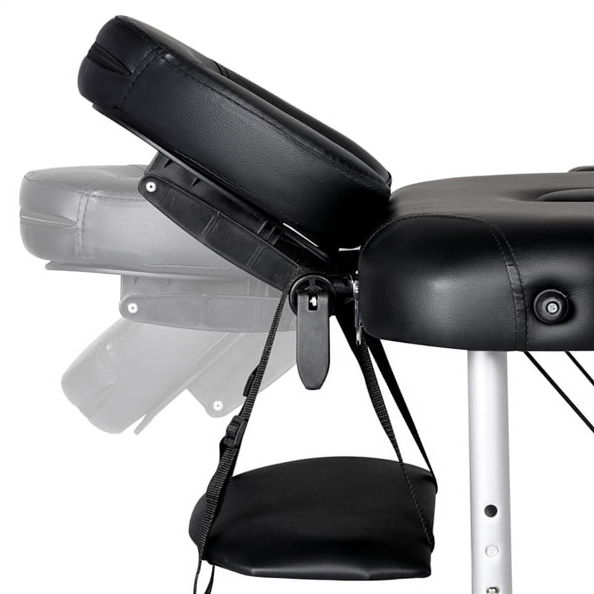Renwick Professional 3 Fold Adjustable Massage Bed with Backrest,Black - Image 7