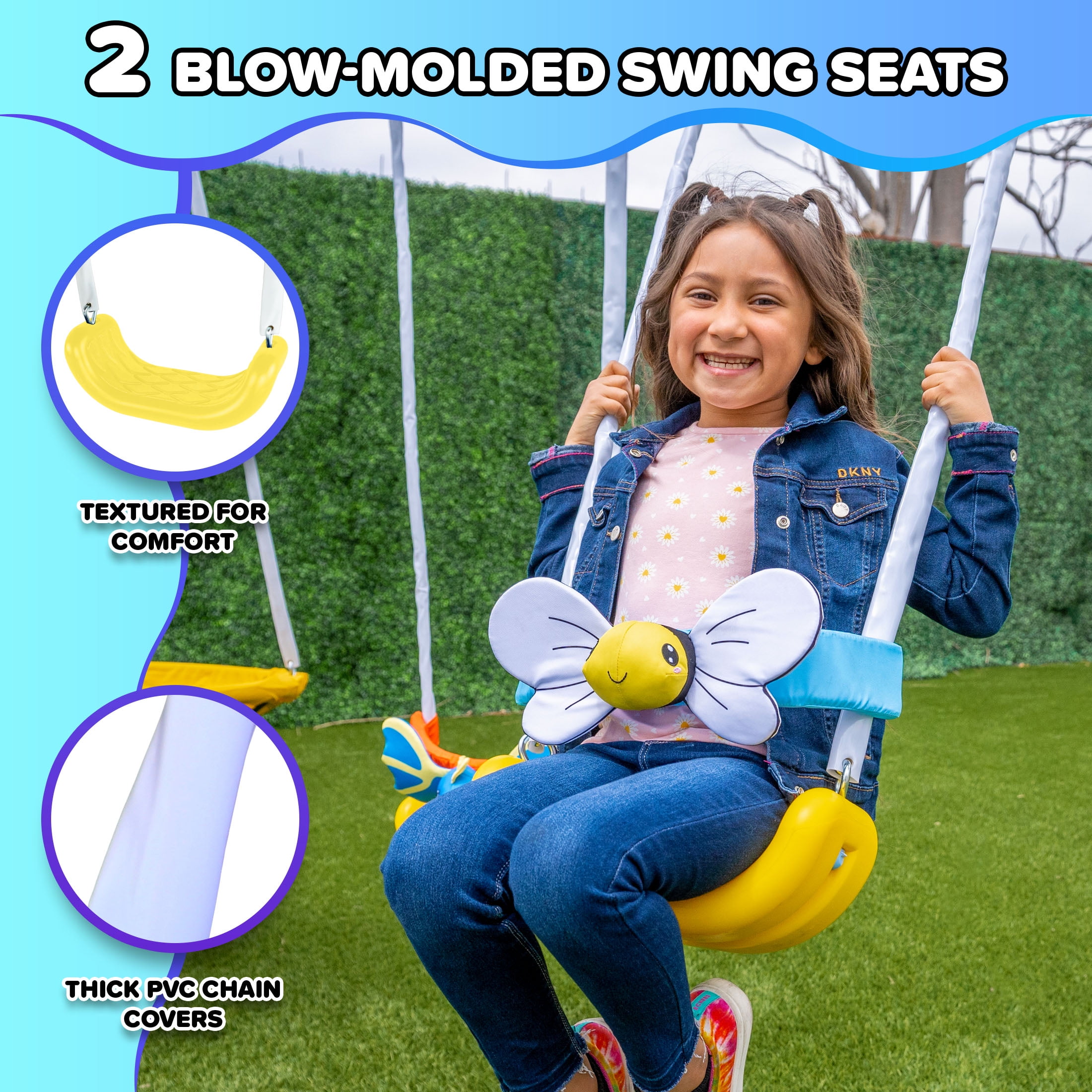 Sportspower Super Flyer Swing Set with 2 Flying Buddies, Saucer Swing, 2 Swings, Lifetime Warranty on Slide, and Bonus Anchor Kit, Great for Kids Aged 3-8 - Image 10