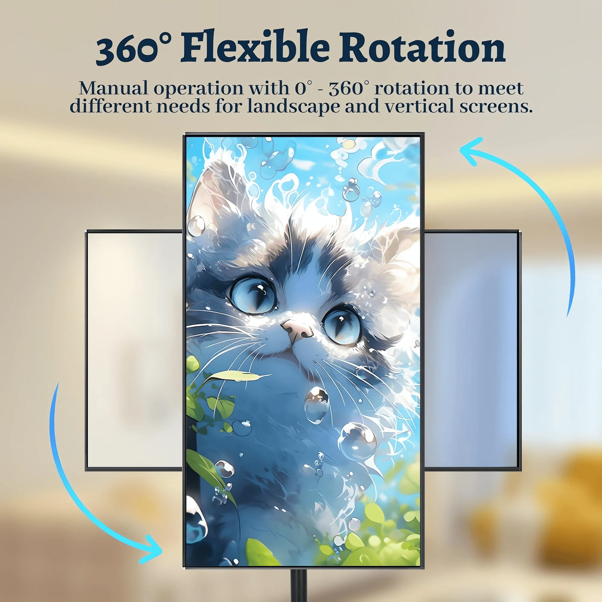 Petoto Floor TV Stand with Mount for 13-43 inch, Height Adjustable Universal Metal Swivel TV Stand, Black - Image 7