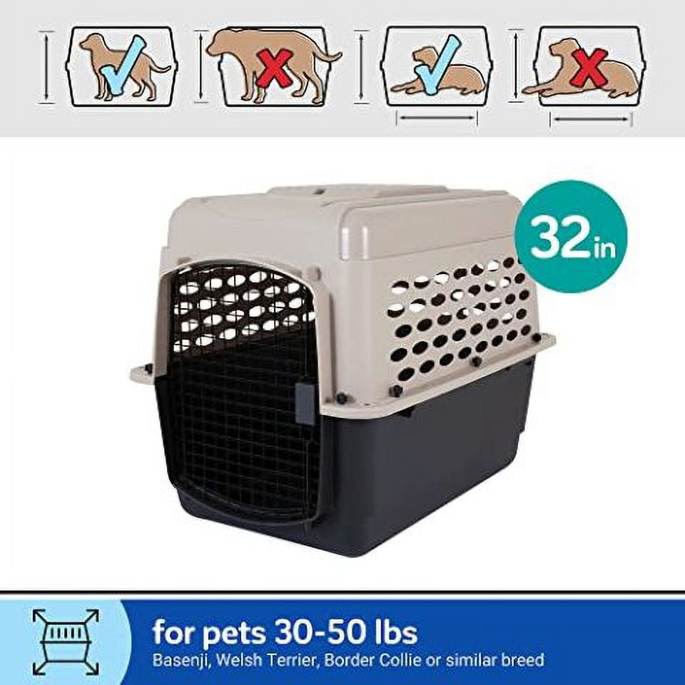 Petmate Vari Medium Plastic Portable Dog Kennel Airline Friendly Pet Carrier, 32" for Pets 30-50 lb, Taupe/Black - Image 10