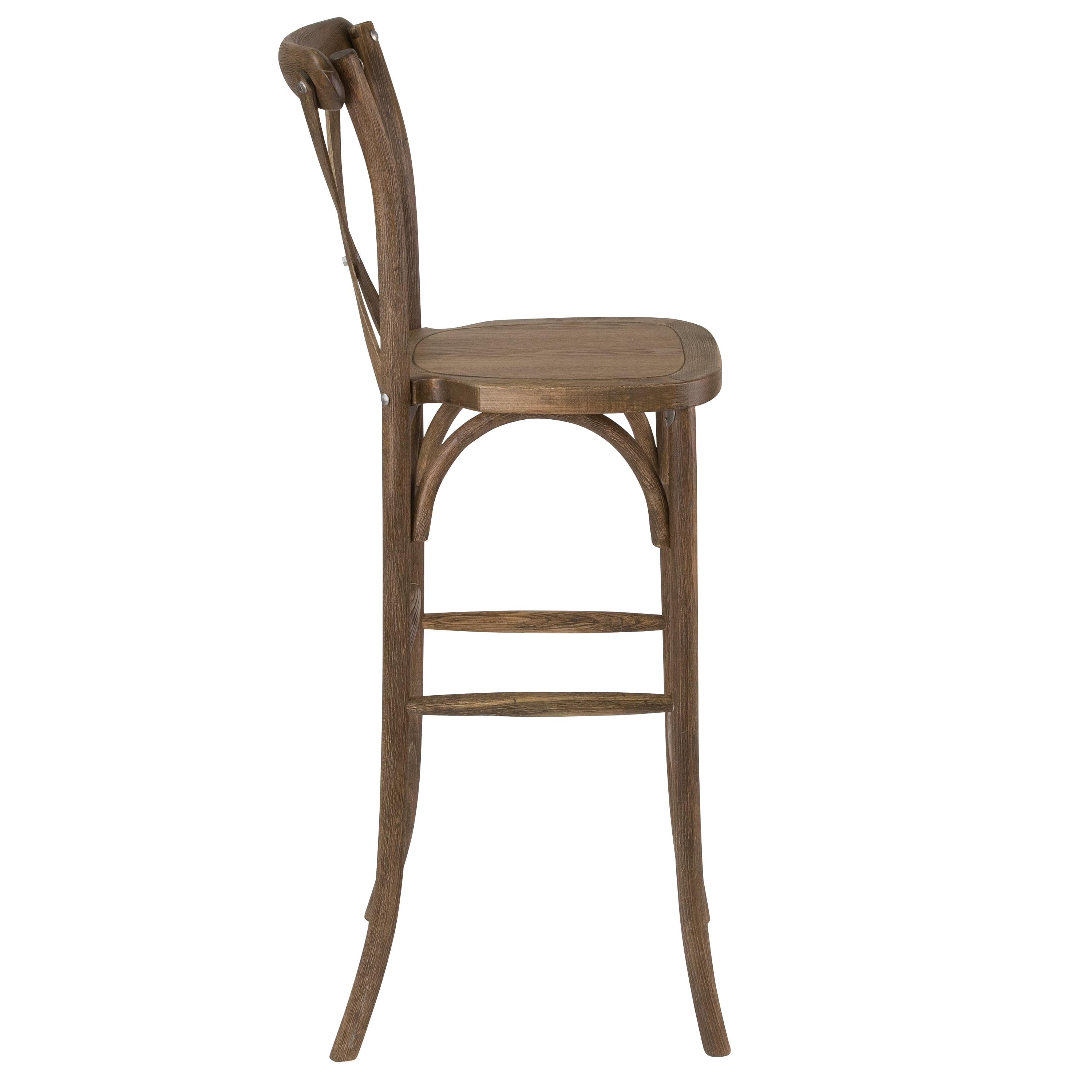 Flash Furniture 2 Pack HERCULES Series Dark Antique Wood Cross Back Barstool - Image 14