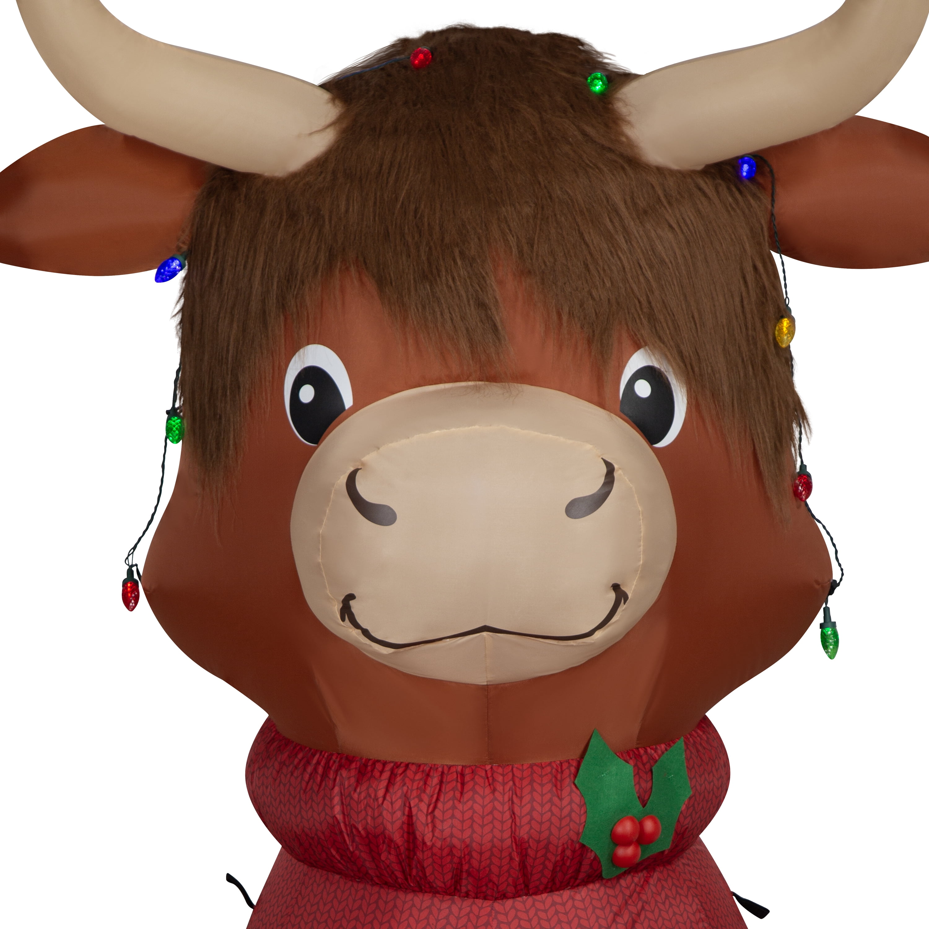 Christmas Airblown Inflatables Yard Decoration Highlander Cow Wrapped Light String, 6 ft - Image 3
