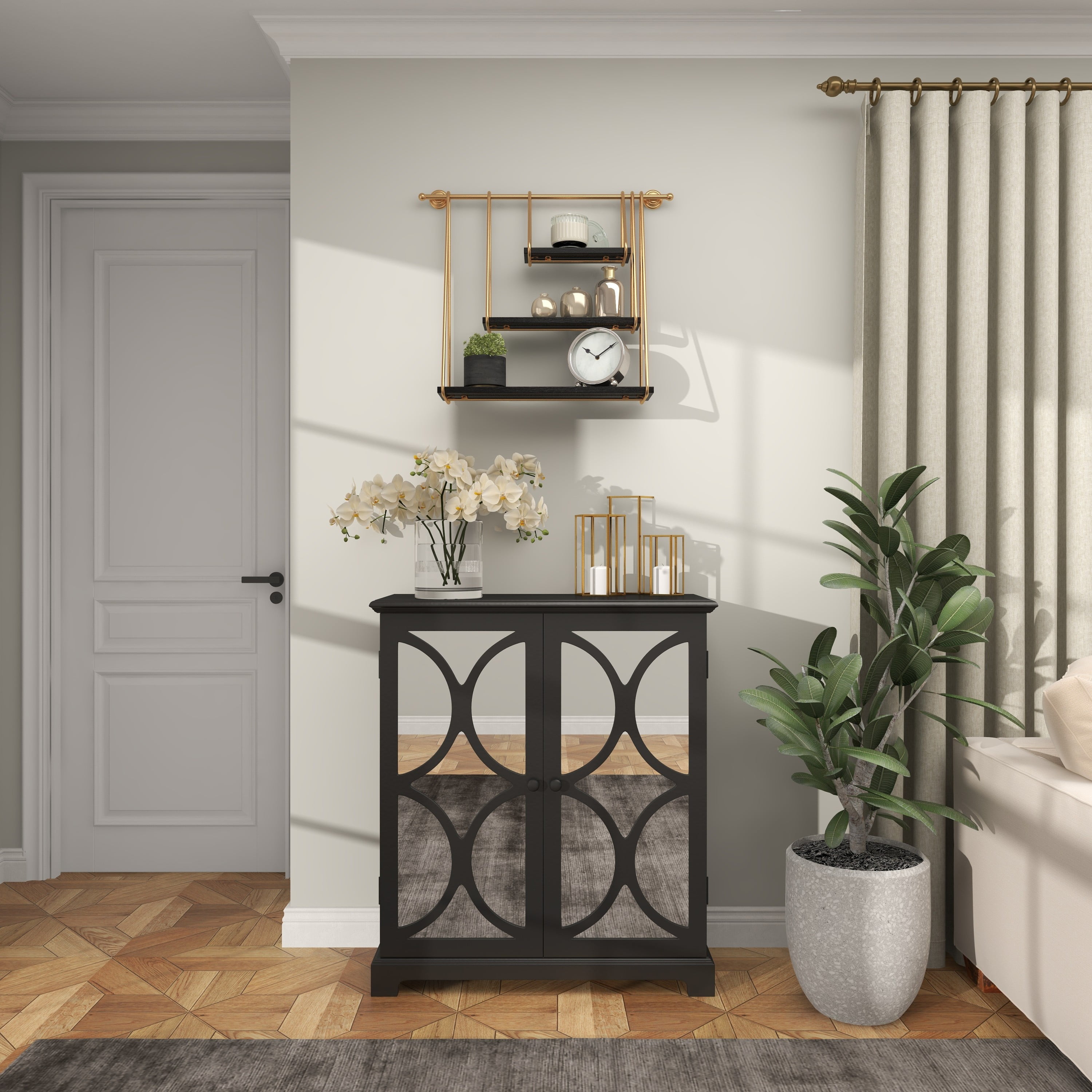 DecMode 26" x 6" 3-Tier Gold Wall Shelf - Image 6