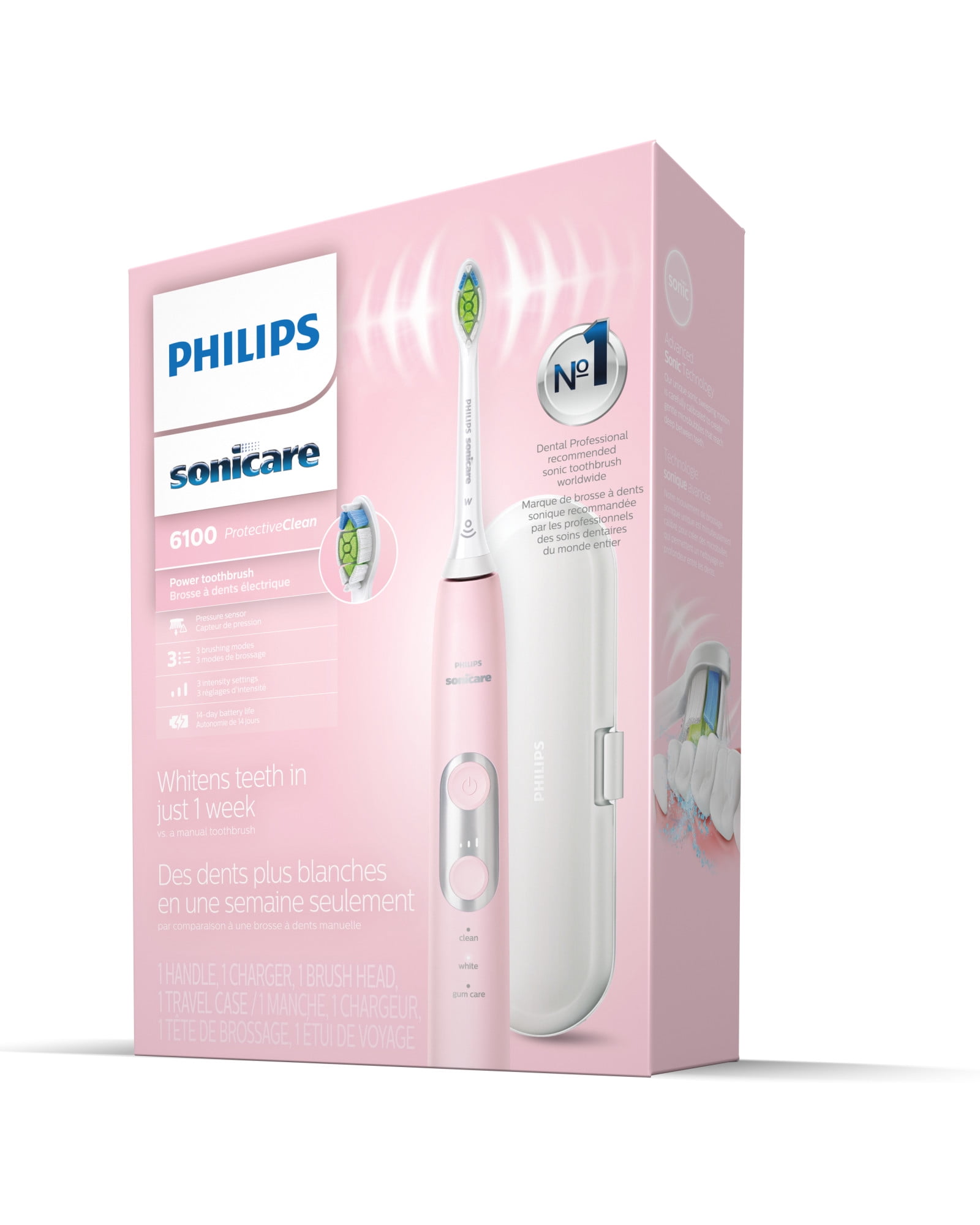 Philips Sonicare ProtectiveClean 6100 Whitening Rechargeable Electric Toothbrush with Pressure Sensor, Pastel Pink Hx6876/21 - Image 13