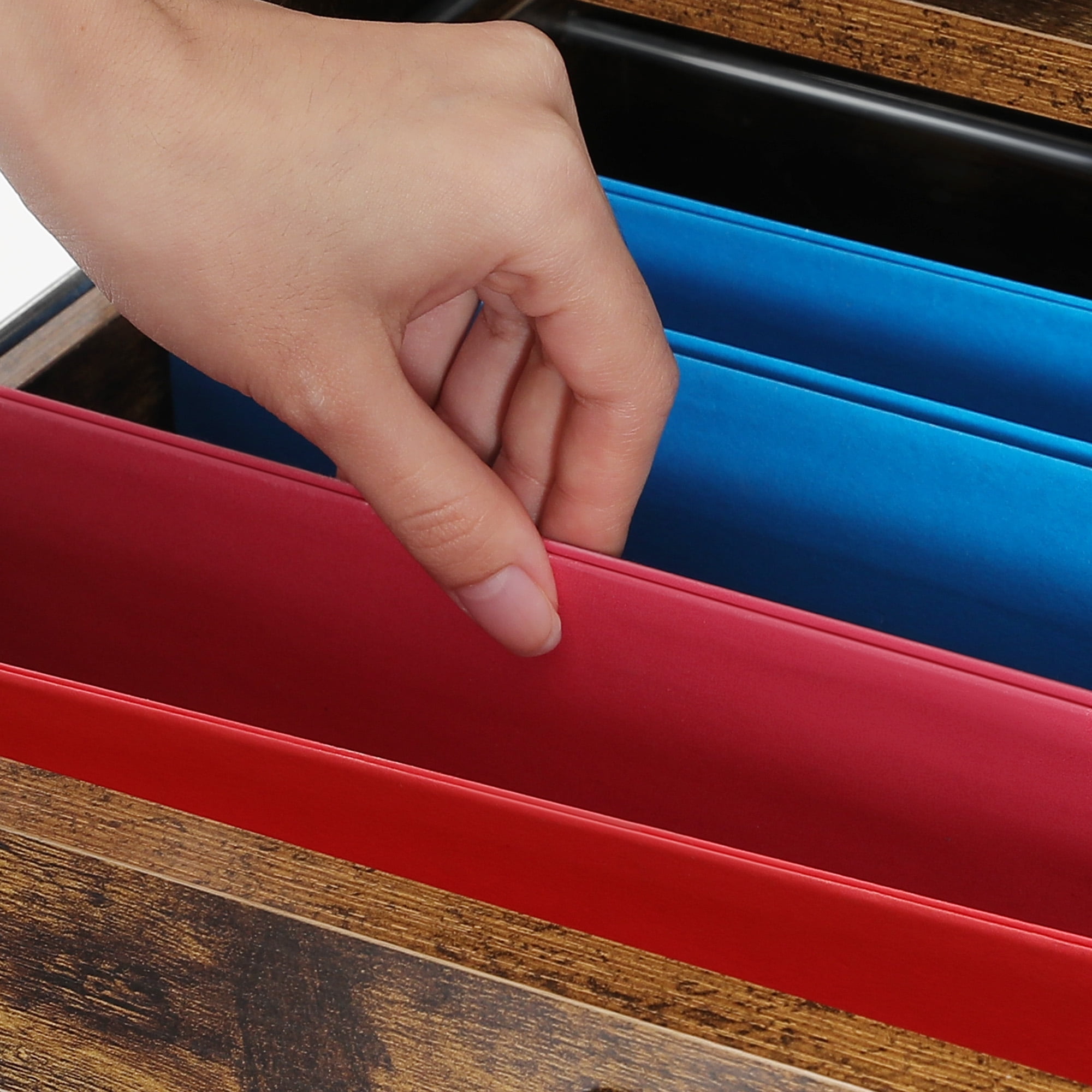 Uforic 2 Drawer File Cabinet with LED Light & Lock, Wood Filing Cabinet Charging Station Printer Stand with Open Shelf for A4, Letter, Legal Size Files for Home Office, Brown - Image 3