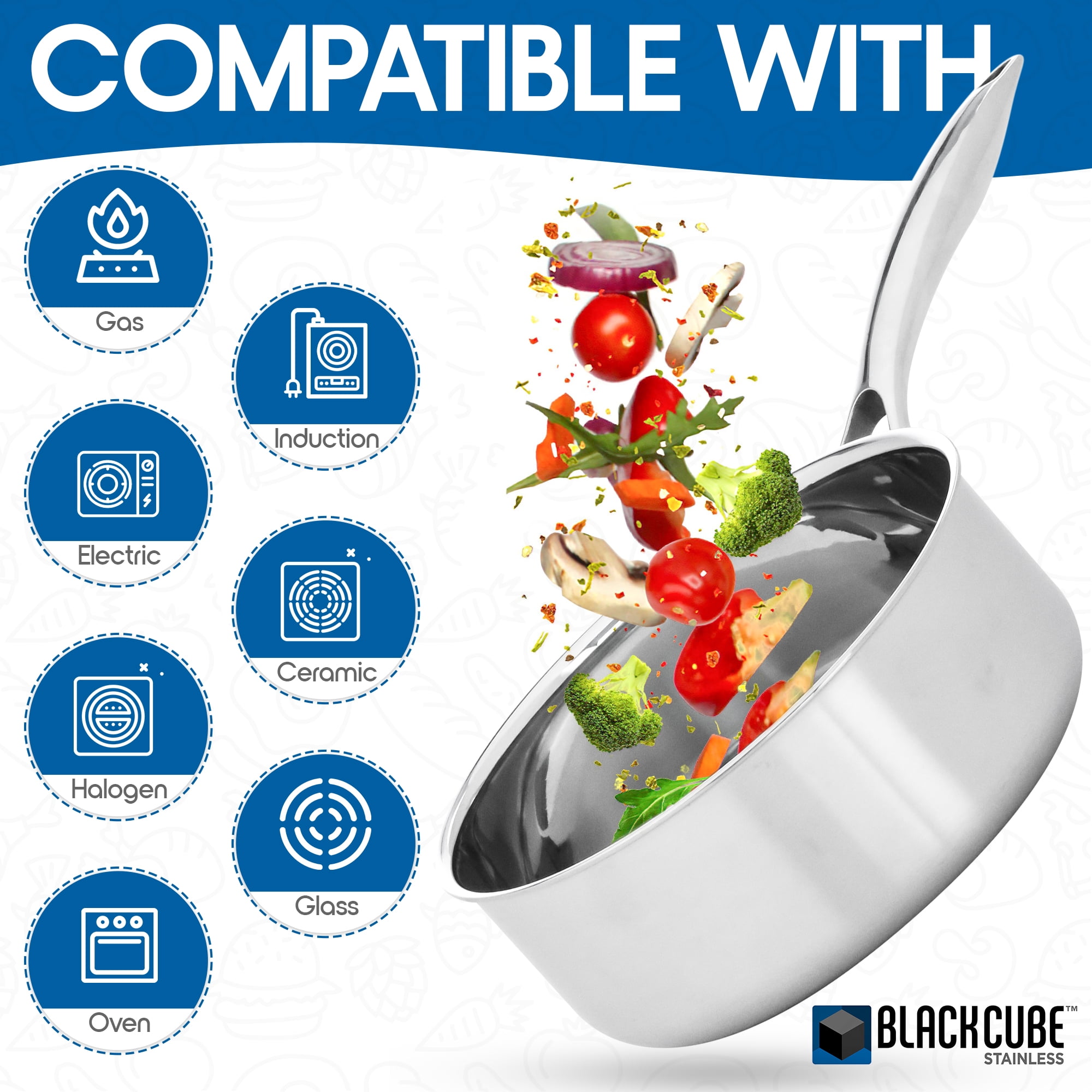 Frieling Black Cube Stainless 2.5 Quart Saucepan with Lid, 8-Inch - Image 3