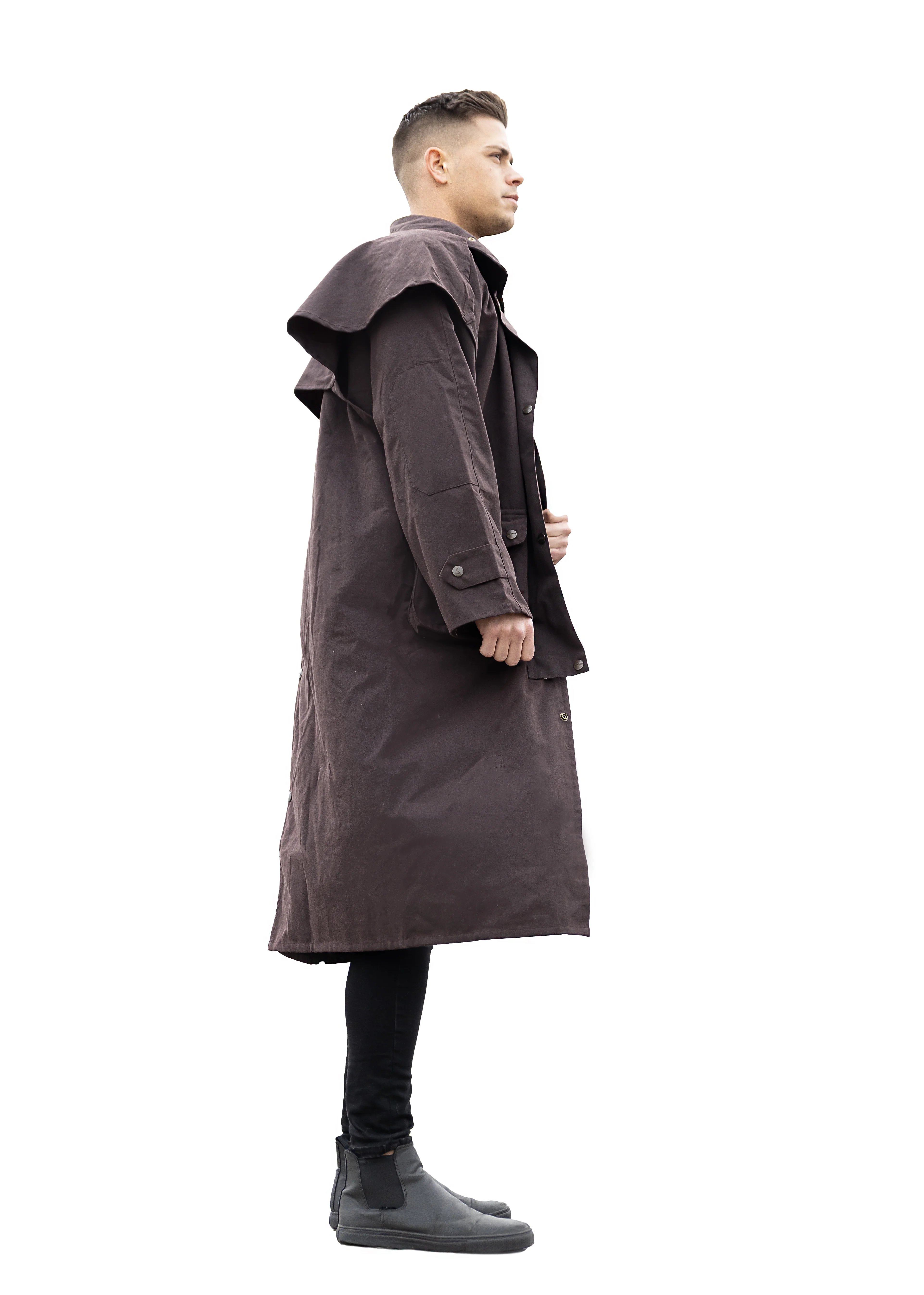 RESISTANCE Premium Oilskin Duster Coat Waterproof Cotton Unisex Cowboy Cowgirl Western Workwear - Image 2