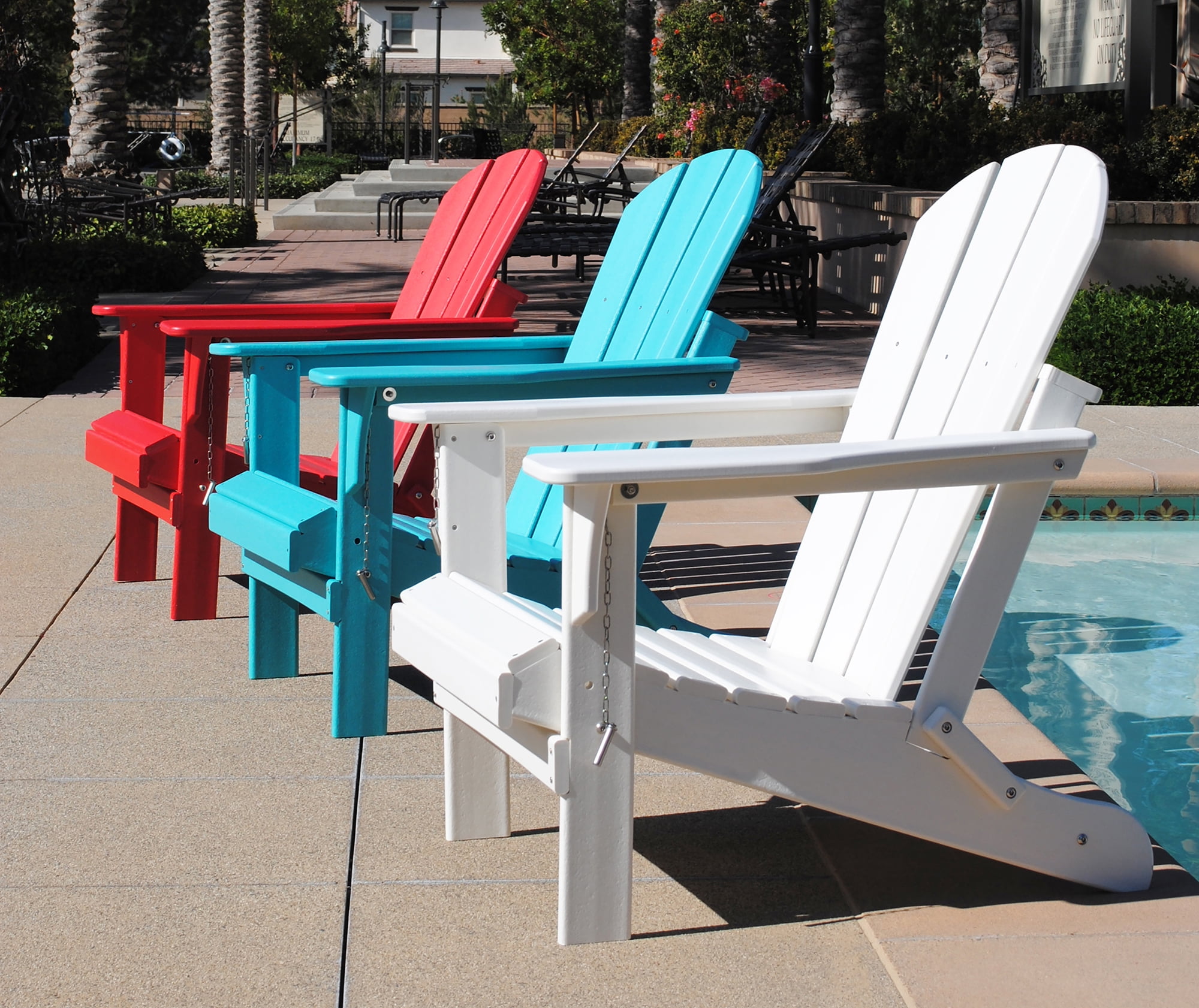 Braxton Folding Plastic Adirondack Chair, White - Image 6