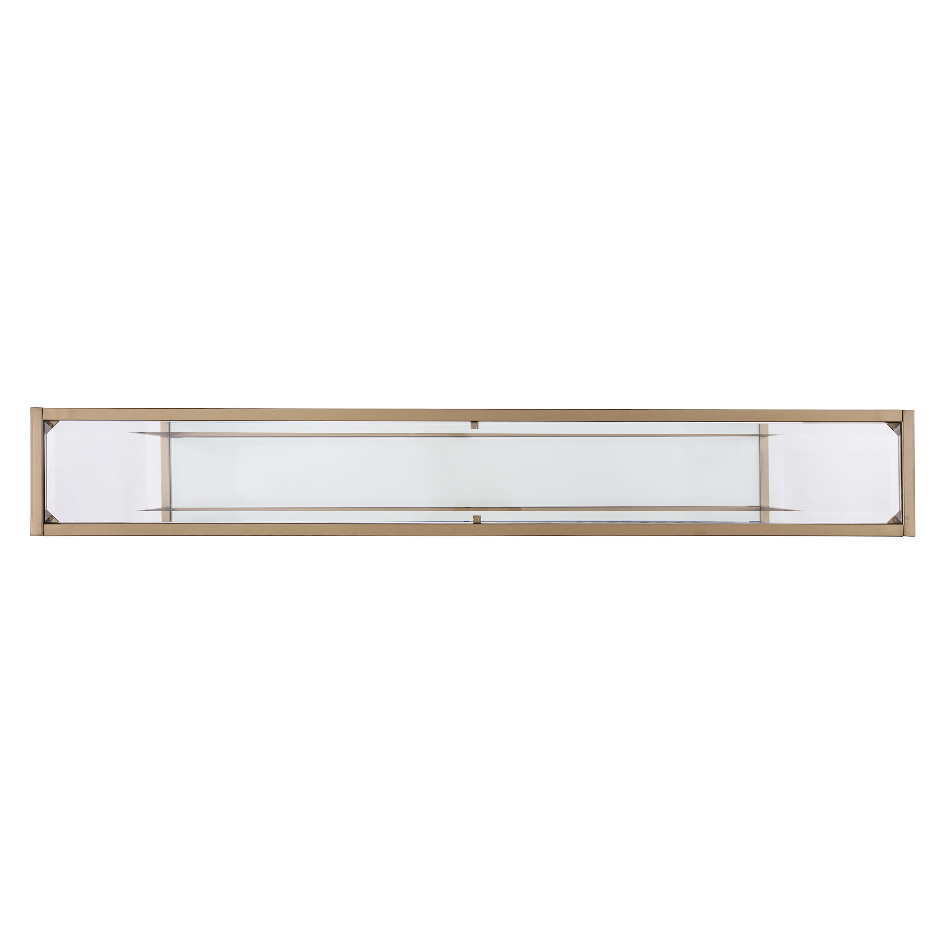 Barley Narrow Metal Console, Gold with White Glass - Image 5