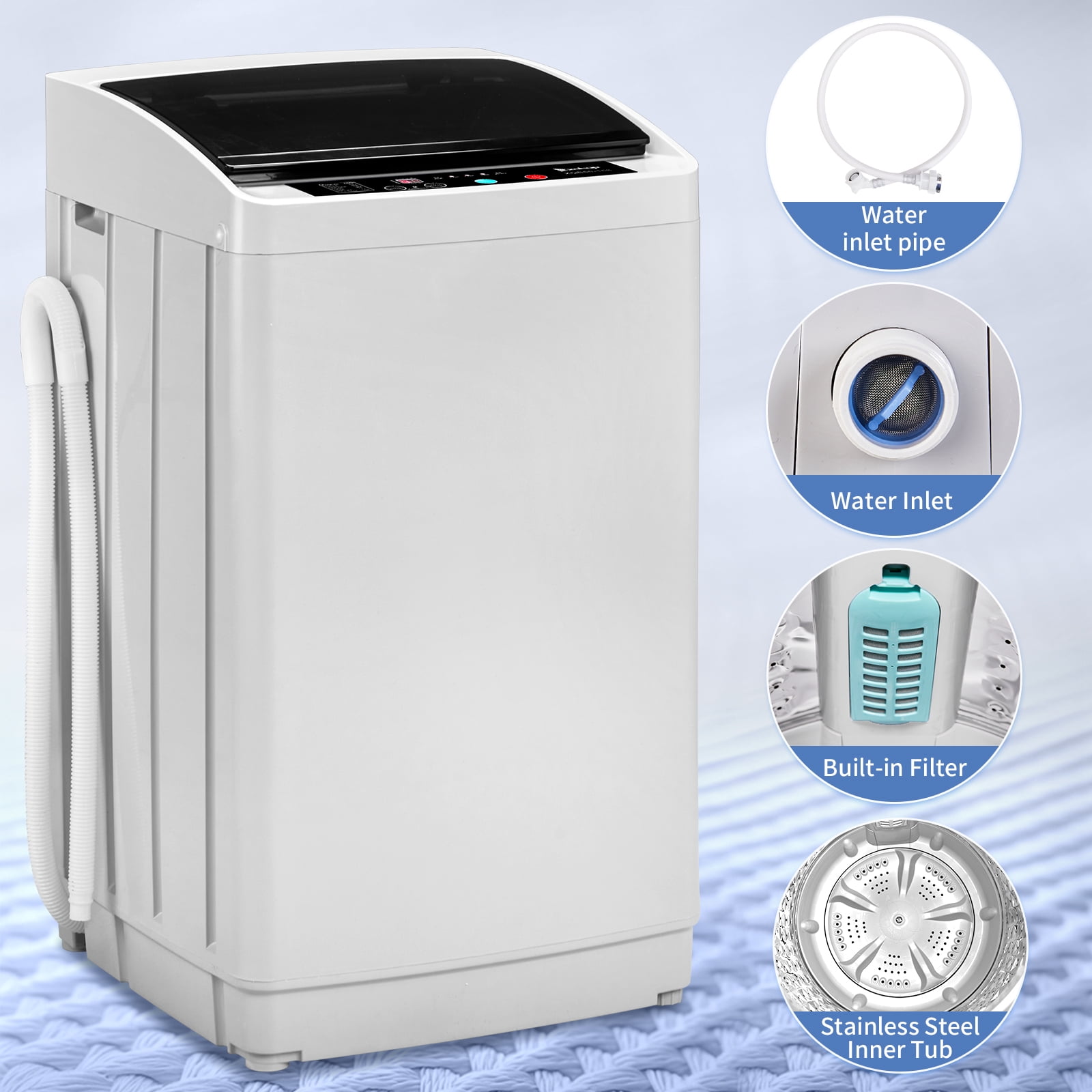 Ktaxon 17.8lbs Portable Fully Automatic Washing Machine W/ Drain Pump - Image 8