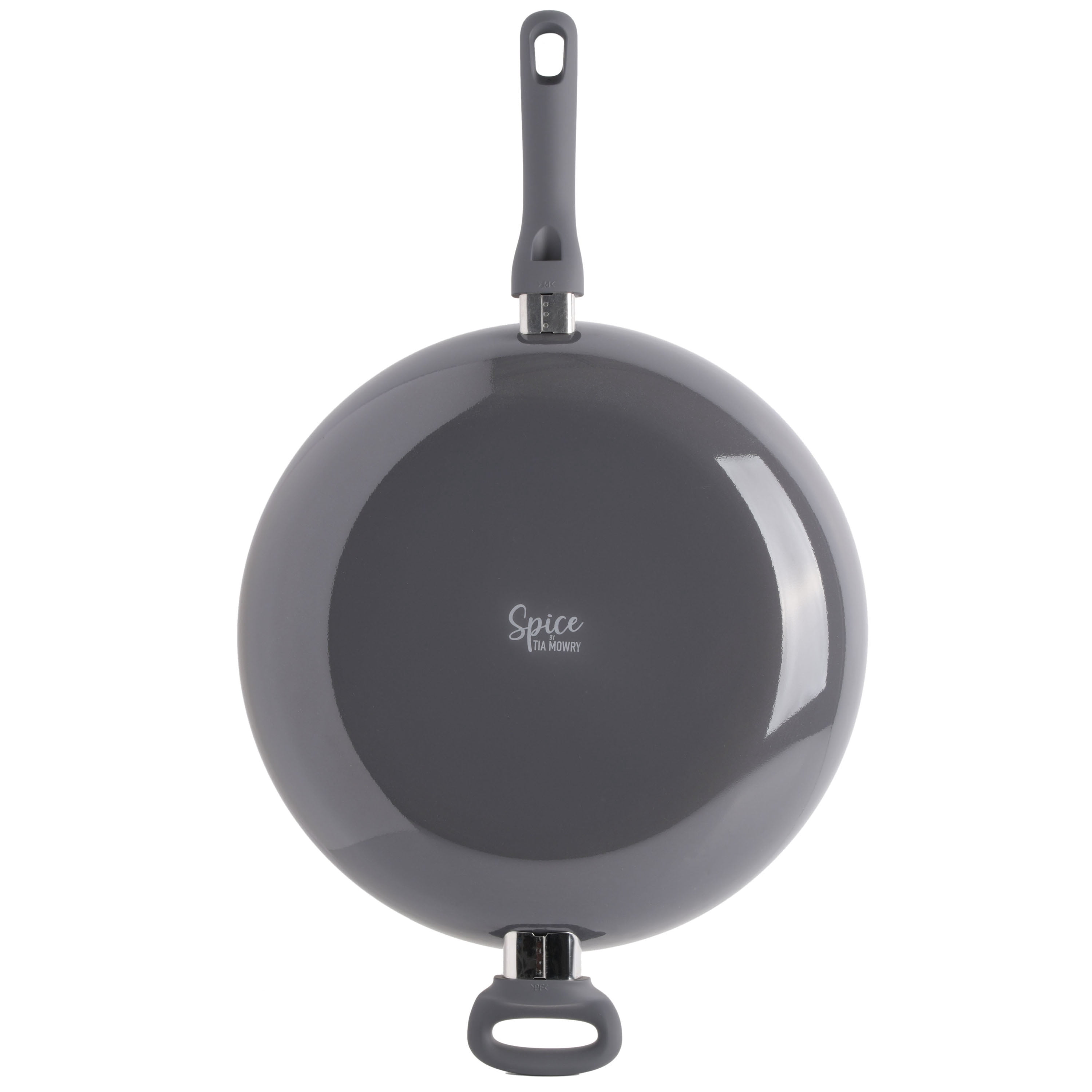 Spice by Tia Mowry - Tia's Healthy Nonstick Ceramic 14-Inch Charcoal Aluminum Skillet - Image 4