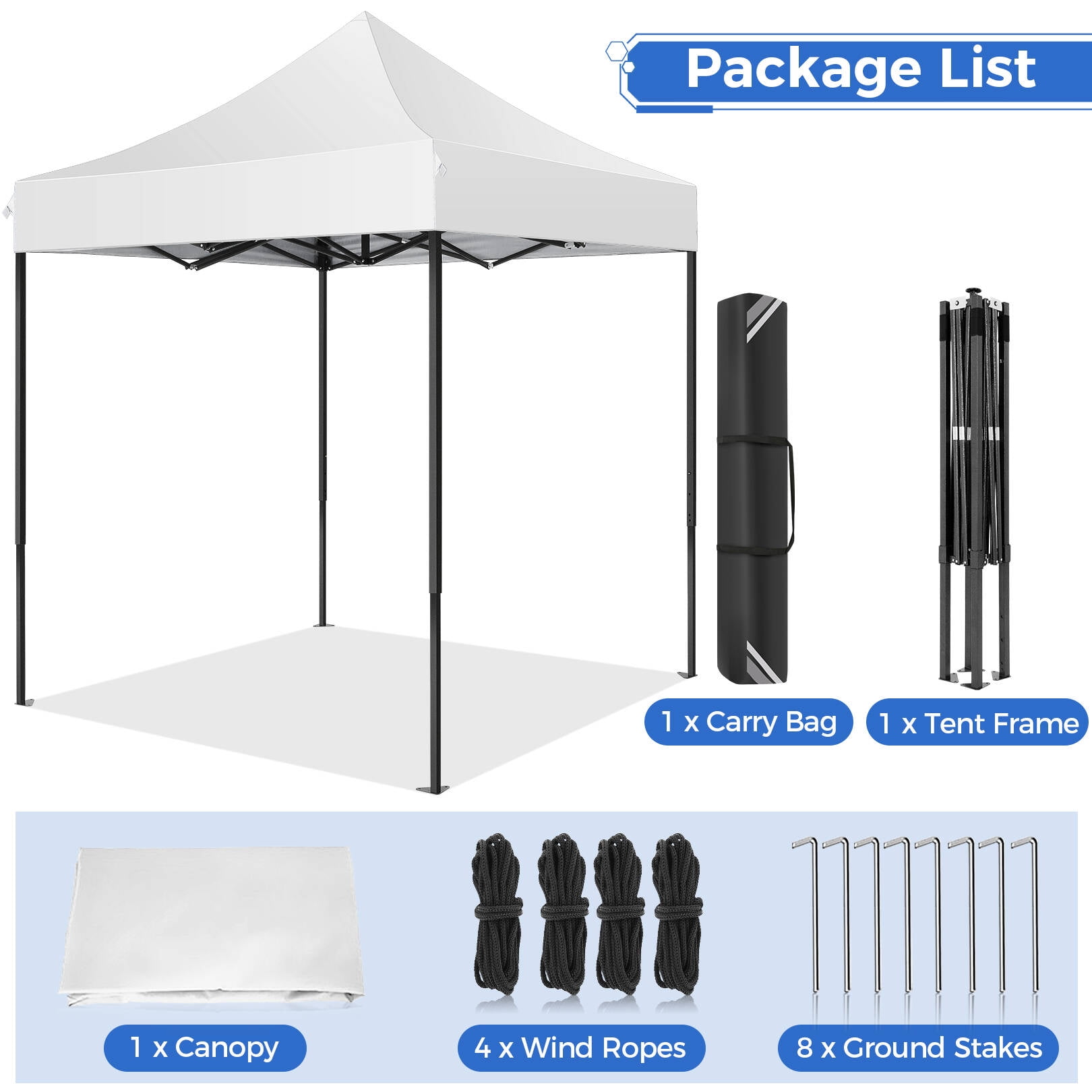 SANOPY 6.6 x 6.6 FT Pop Up Canopy Tent, Heavy Duty Canopy Easy Set up All Weather Waterproof Outdoor Canopy Tent for Parties, Beach, Garden, Camping with 1 Handbag, 3 Adjustable Heights, UPF50+ - Image 7