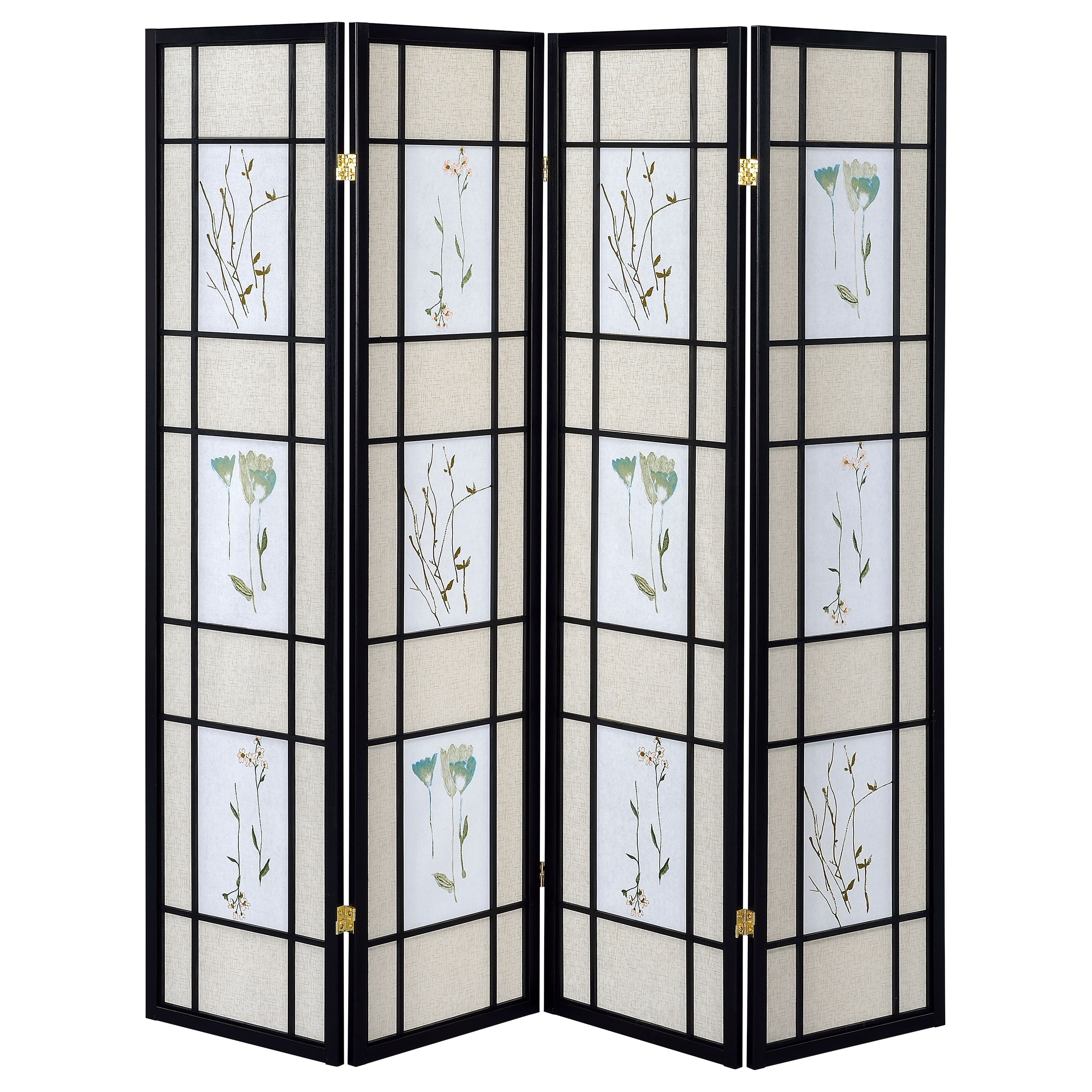 Catabella 4-Panel Room Divider Folding Shoji Screen Floral - Image 7