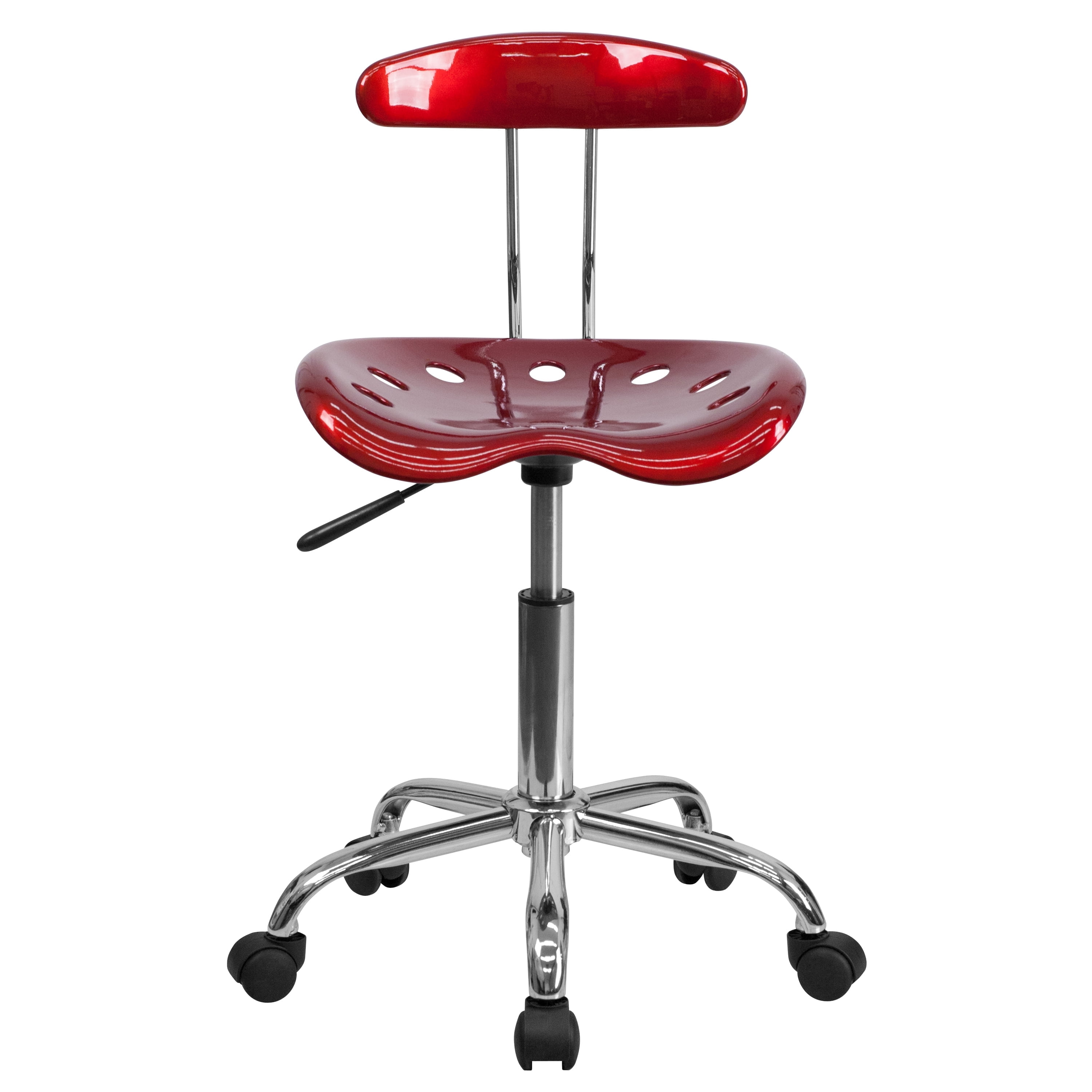 Flash Furniture Vibrant Wine Red and Chrome Swivel Task Office Chair with Tractor Seat - Image 10