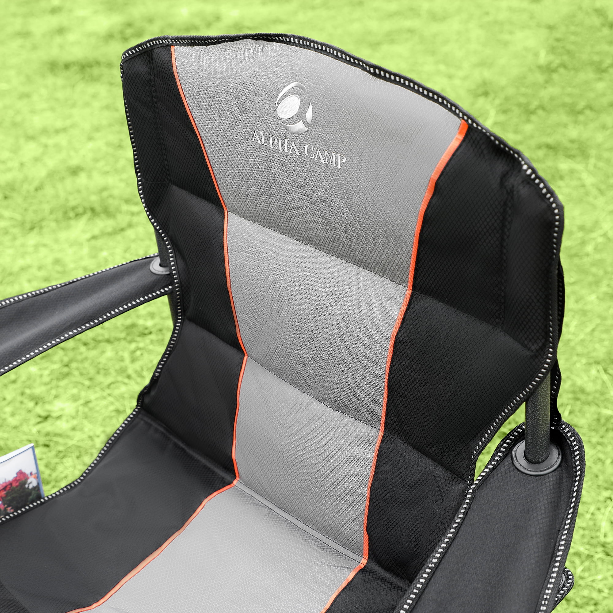 Summit Living Padded Camping Chair with Cooler Bag, Black - Image 6