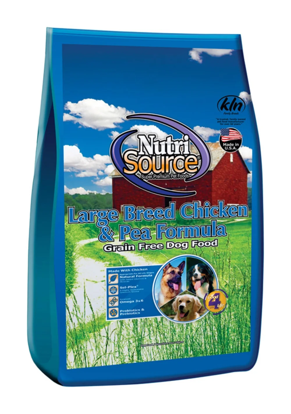 NutriSource Large Breed Grain Free For All Life Stages Chicken & Peas Recipe Dog Food 26 lb - Image 2