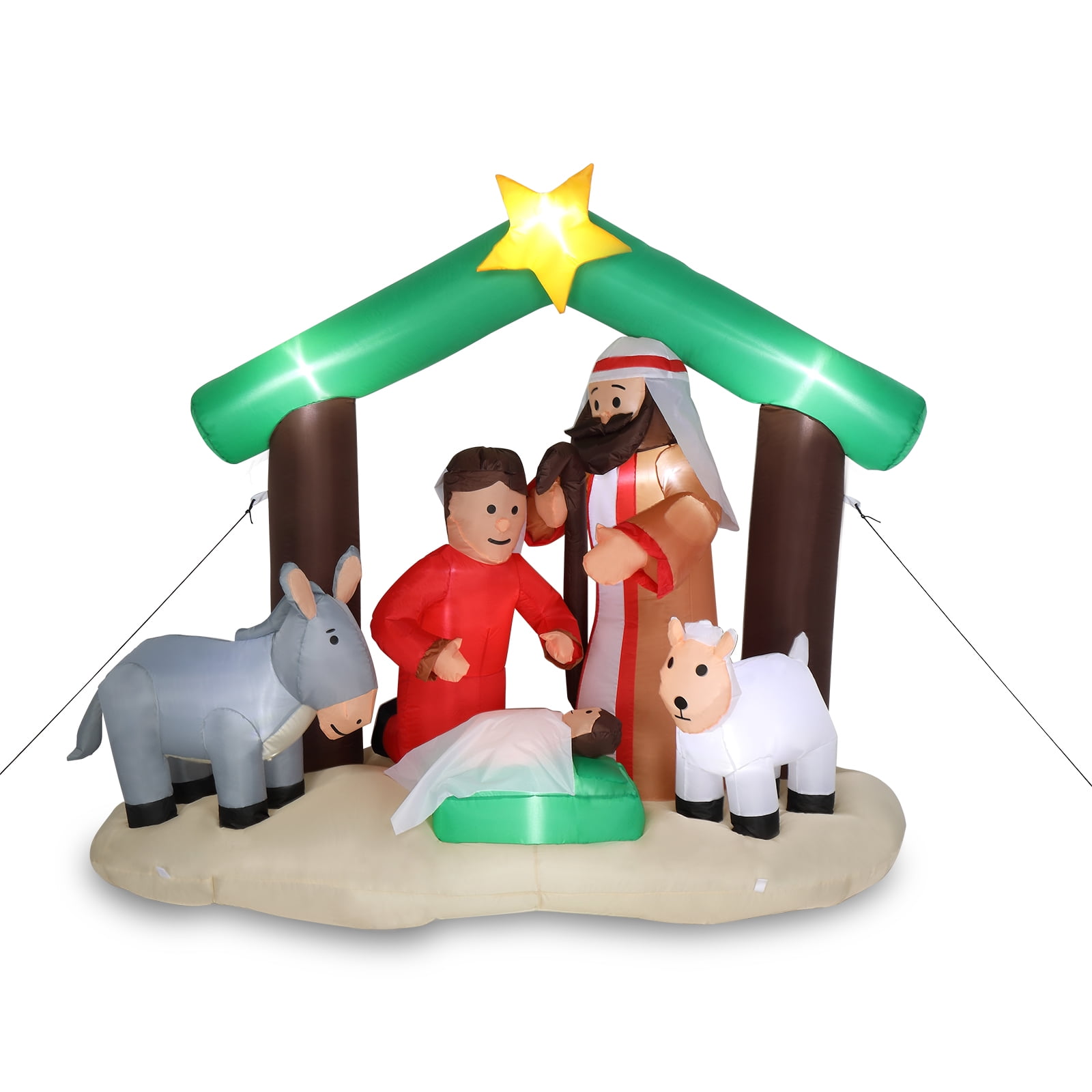 Ktaxon 6ft Christmas Nativity Scene Inflatable Holy Family Pre-Lit Baby Jesus Christmas Outdoor Decor - Image 5