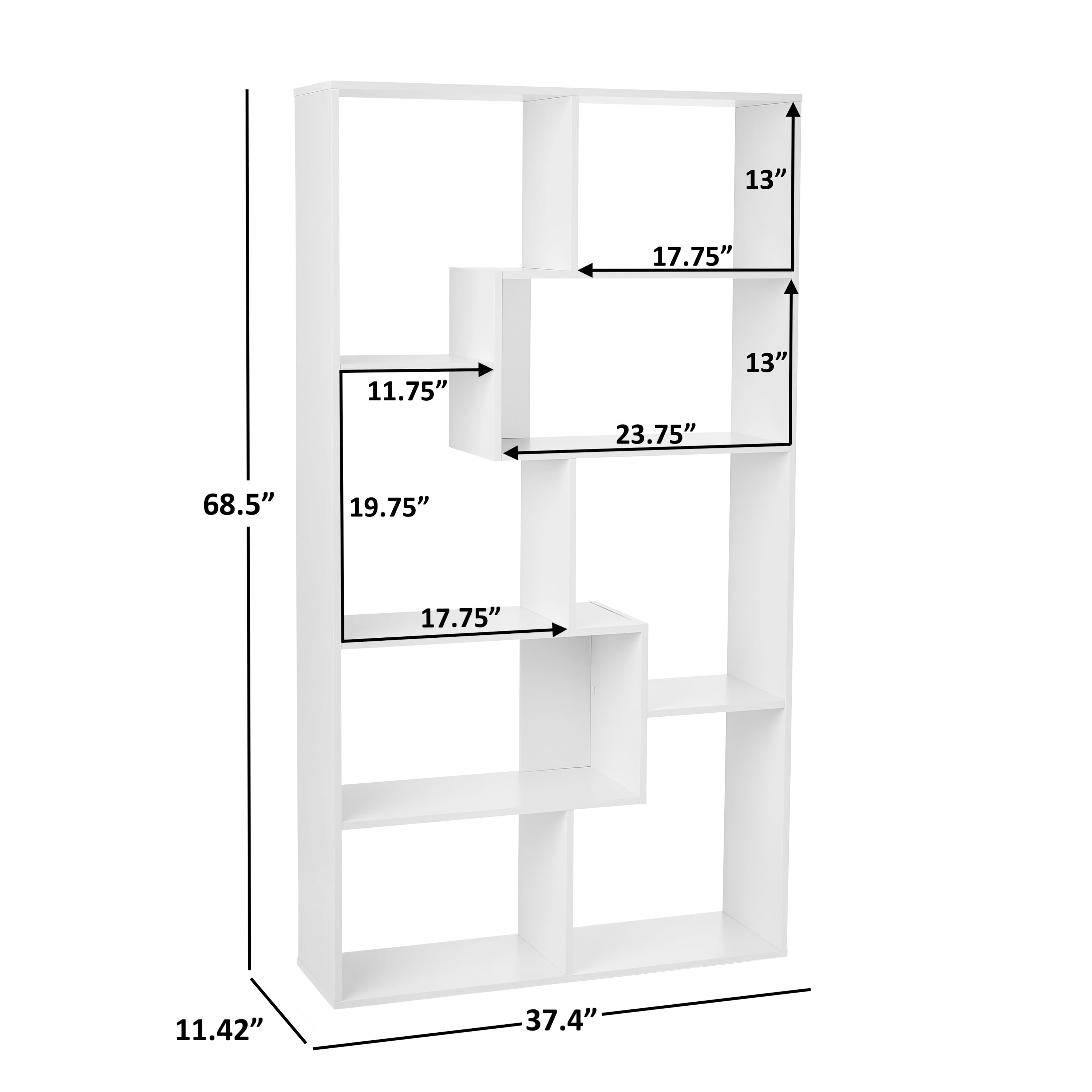 Mainstays Modern 8-Cube Bookcase, White - Image 3